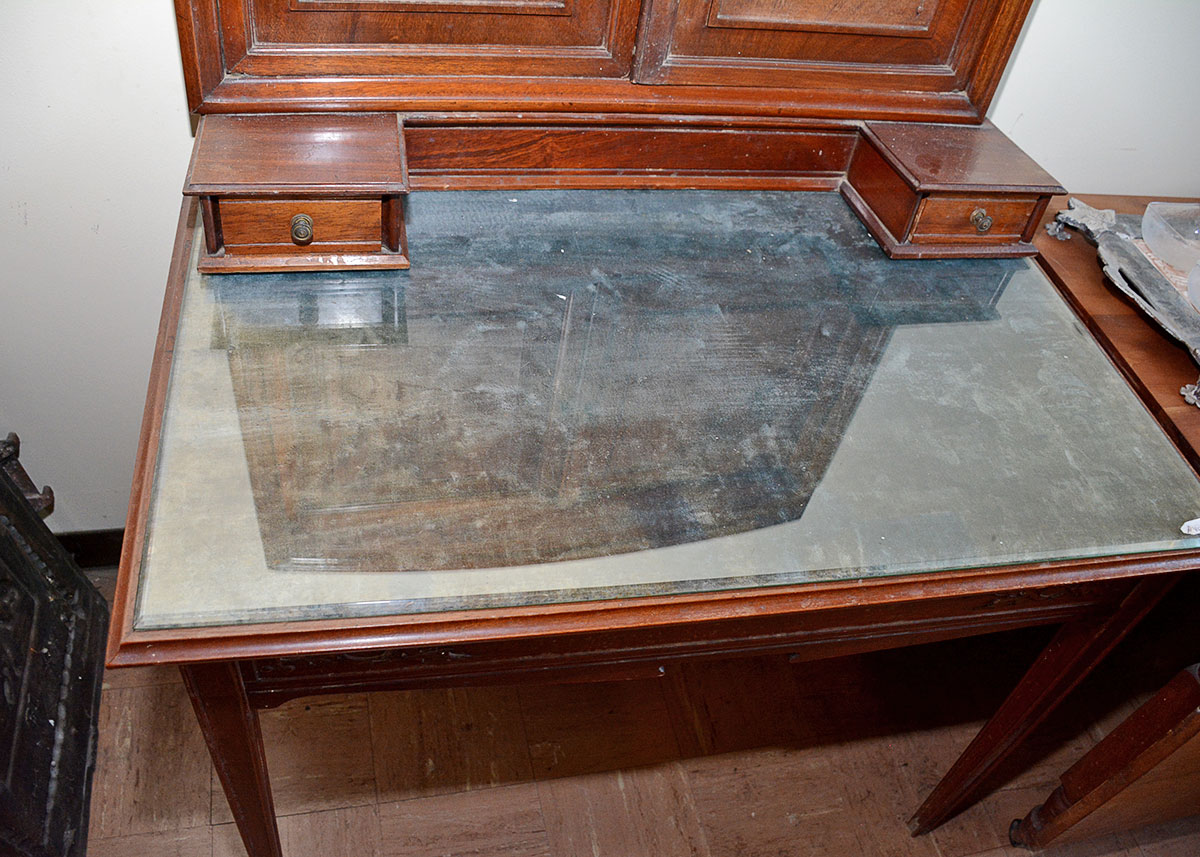 French Art Nouveau Style Writing Table with Mirror