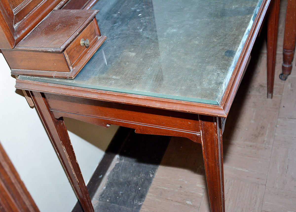 French Art Nouveau Style Writing Table with Mirror