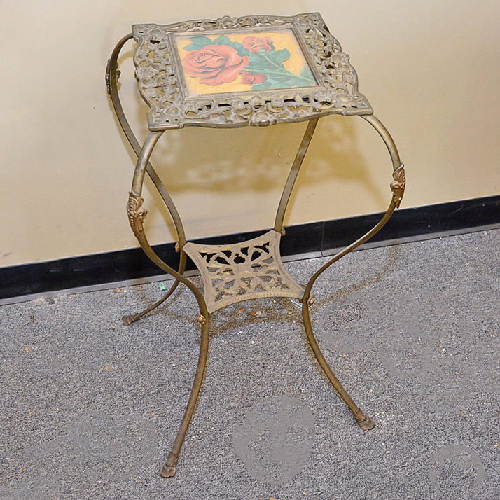 Victorian Style Filigreed Brass Plant Stand