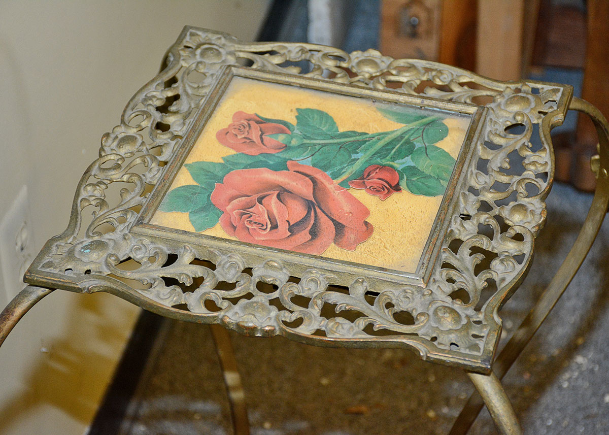 Victorian Style Filigreed Brass Plant Stand