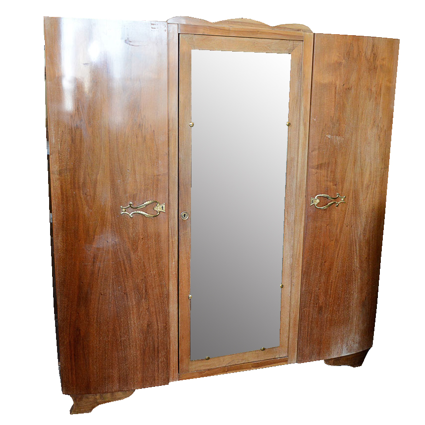 French Art Deco Style Three Door Armoire