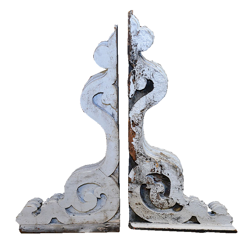 Pair of Antique Wooden Architectural Brackets