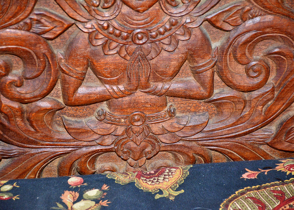 Thai Carved Mahogany Settee