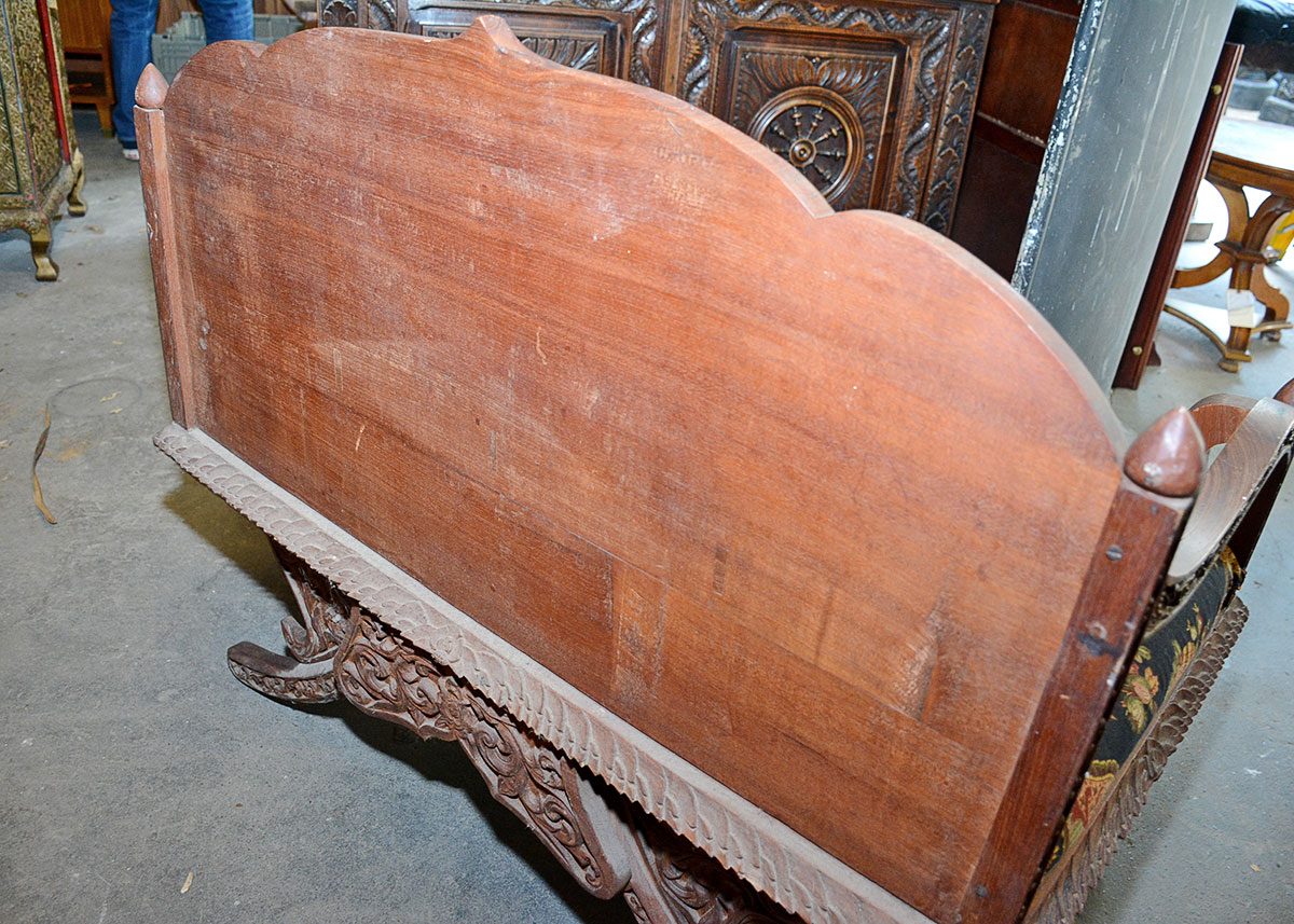 Thai Carved Mahogany Settee