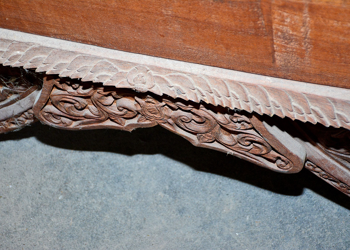 Thai Carved Mahogany Settee