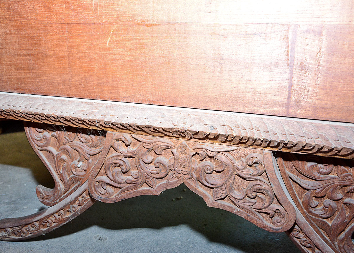 Thai Carved Mahogany Settee