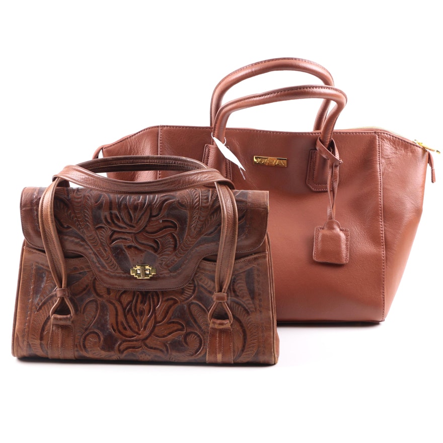 Leather Handbags Including Avelar Embossed Leather and Joy & Iman