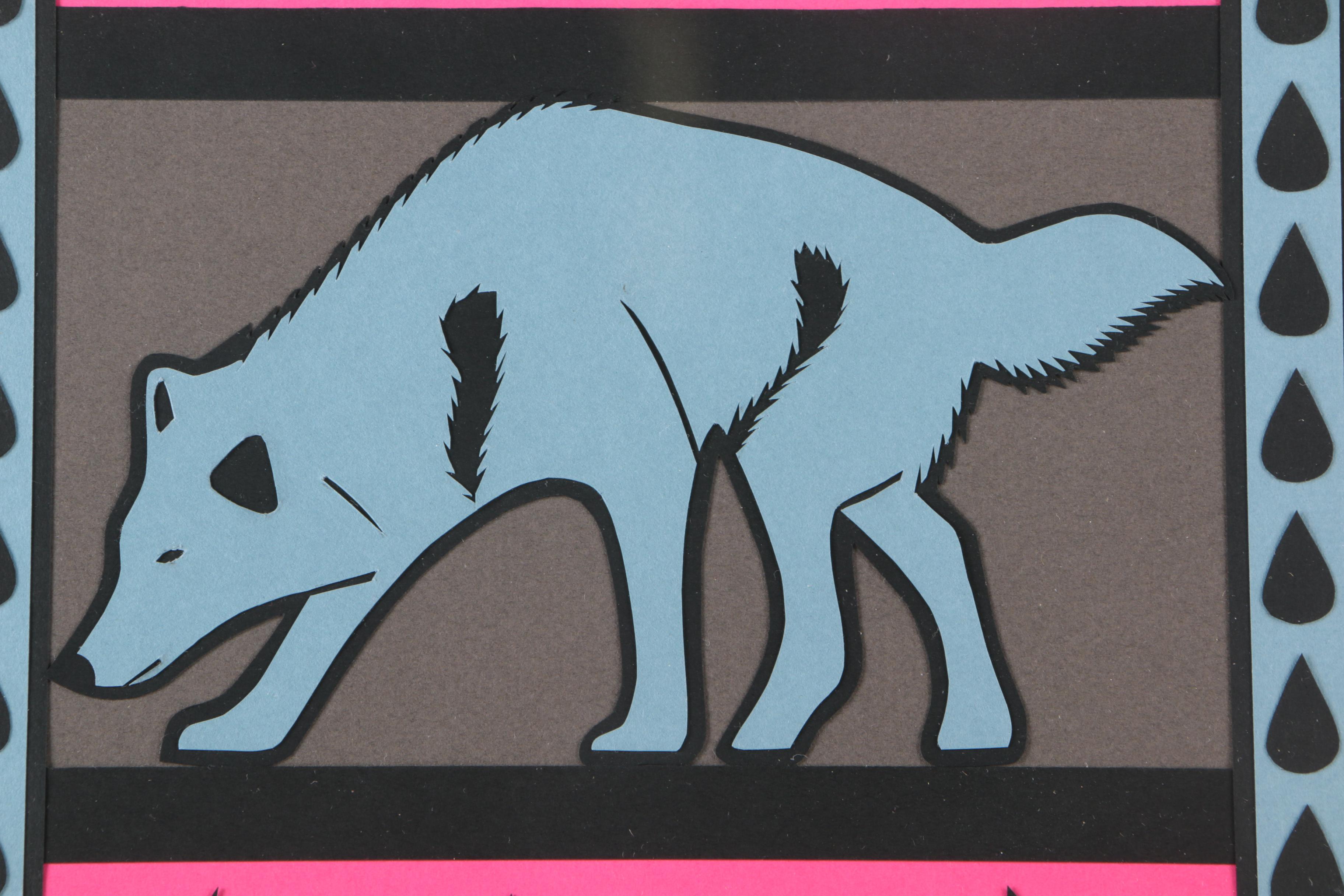 Sally Spiegel 2003 Mixed Media Paper Collage "My Burden" From the "Wolff" Series