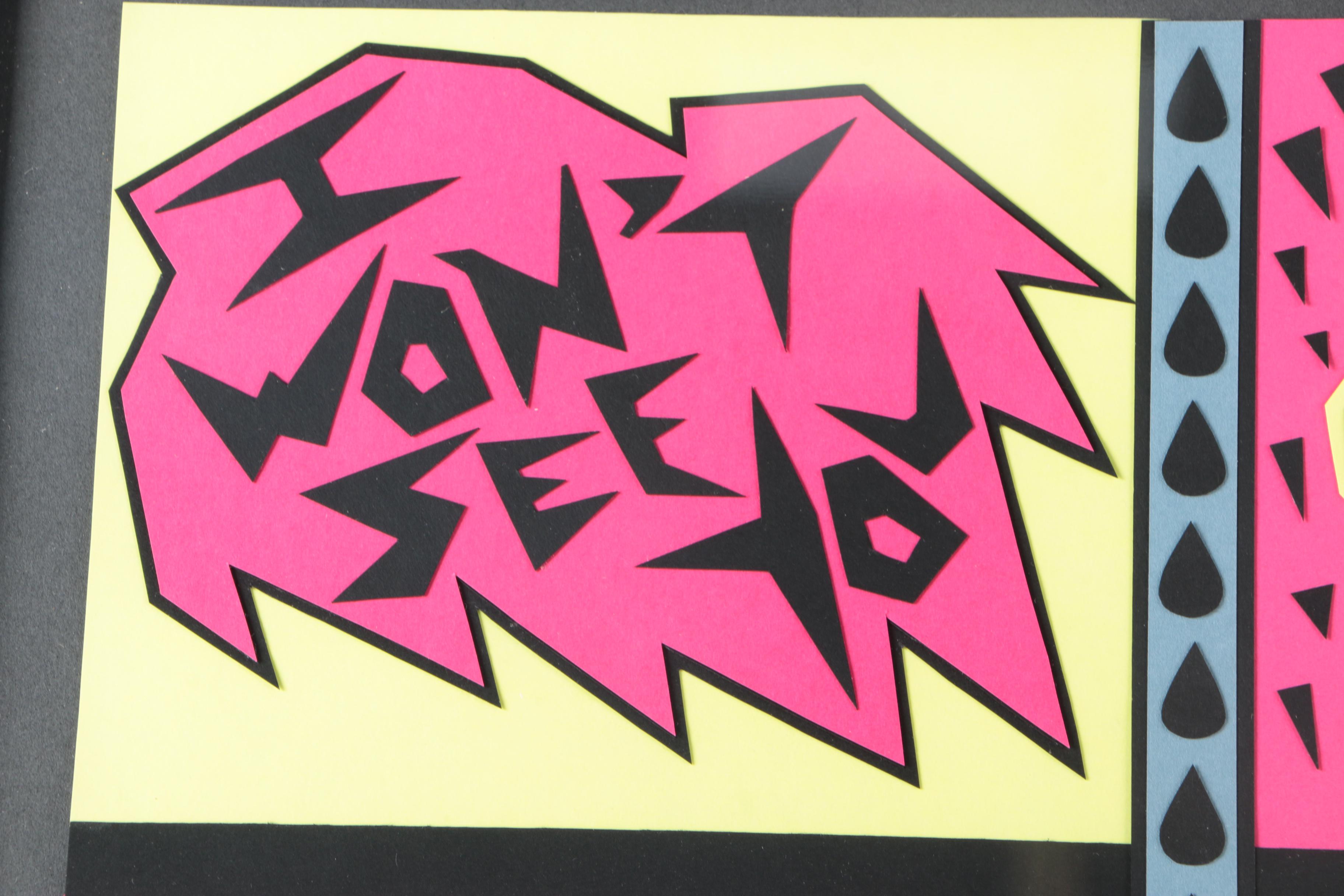 Sally Spiegel 2003 Mixed Media Paper Collage "My Burden" From the "Wolff" Series