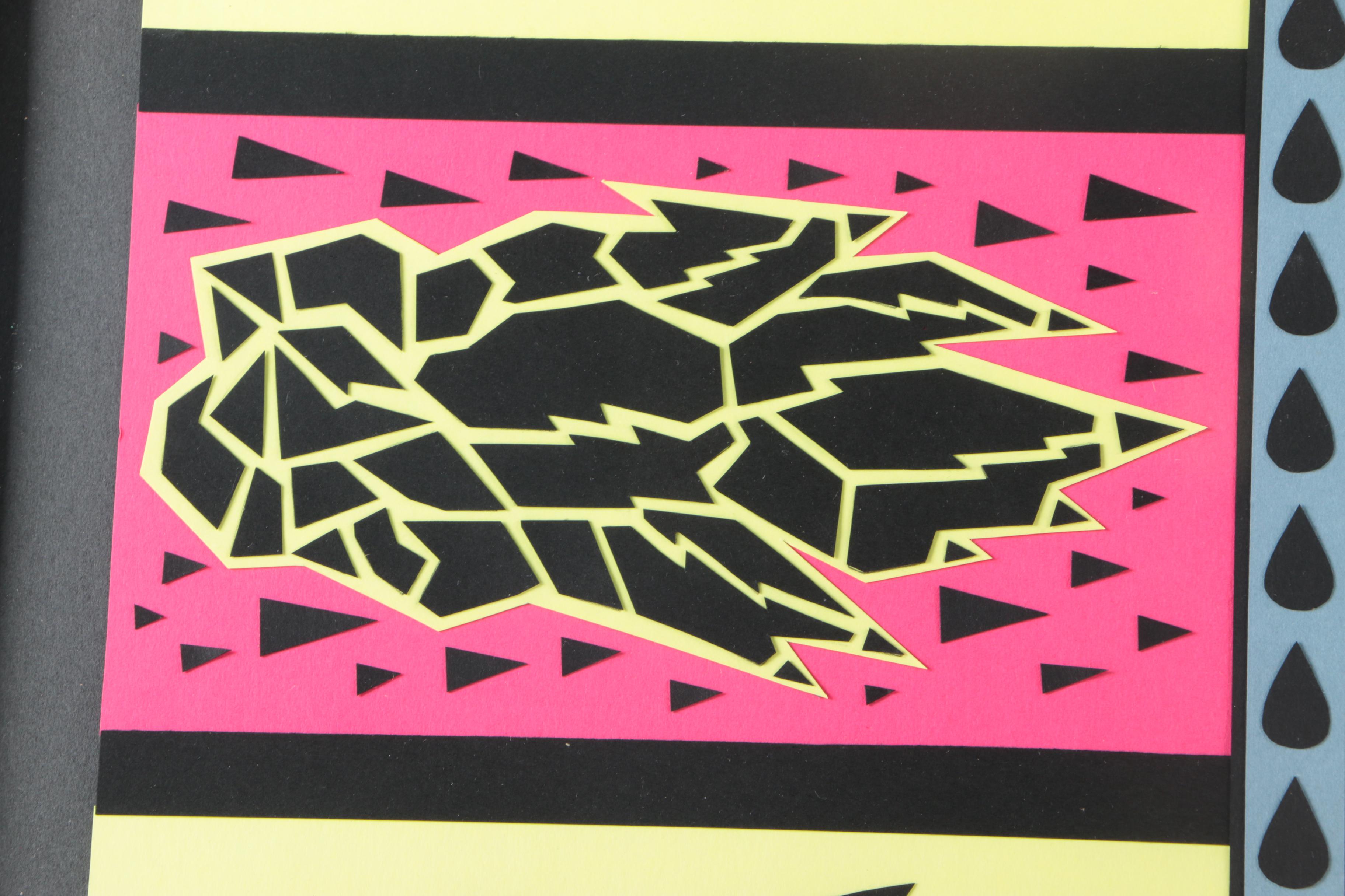 Sally Spiegel 2003 Mixed Media Paper Collage "My Burden" From the "Wolff" Series