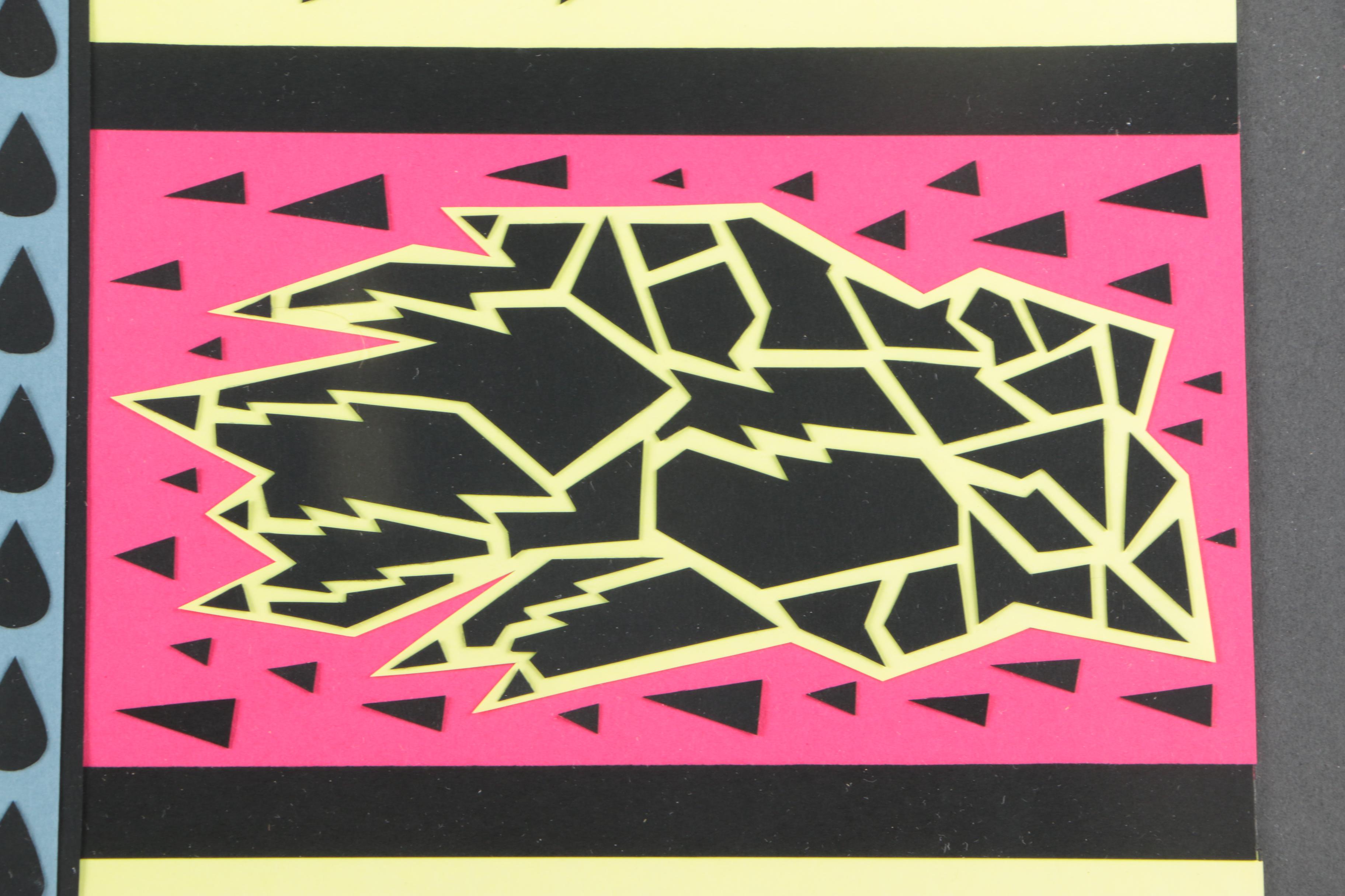 Sally Spiegel 2003 Mixed Media Paper Collage "My Burden" From the "Wolff" Series