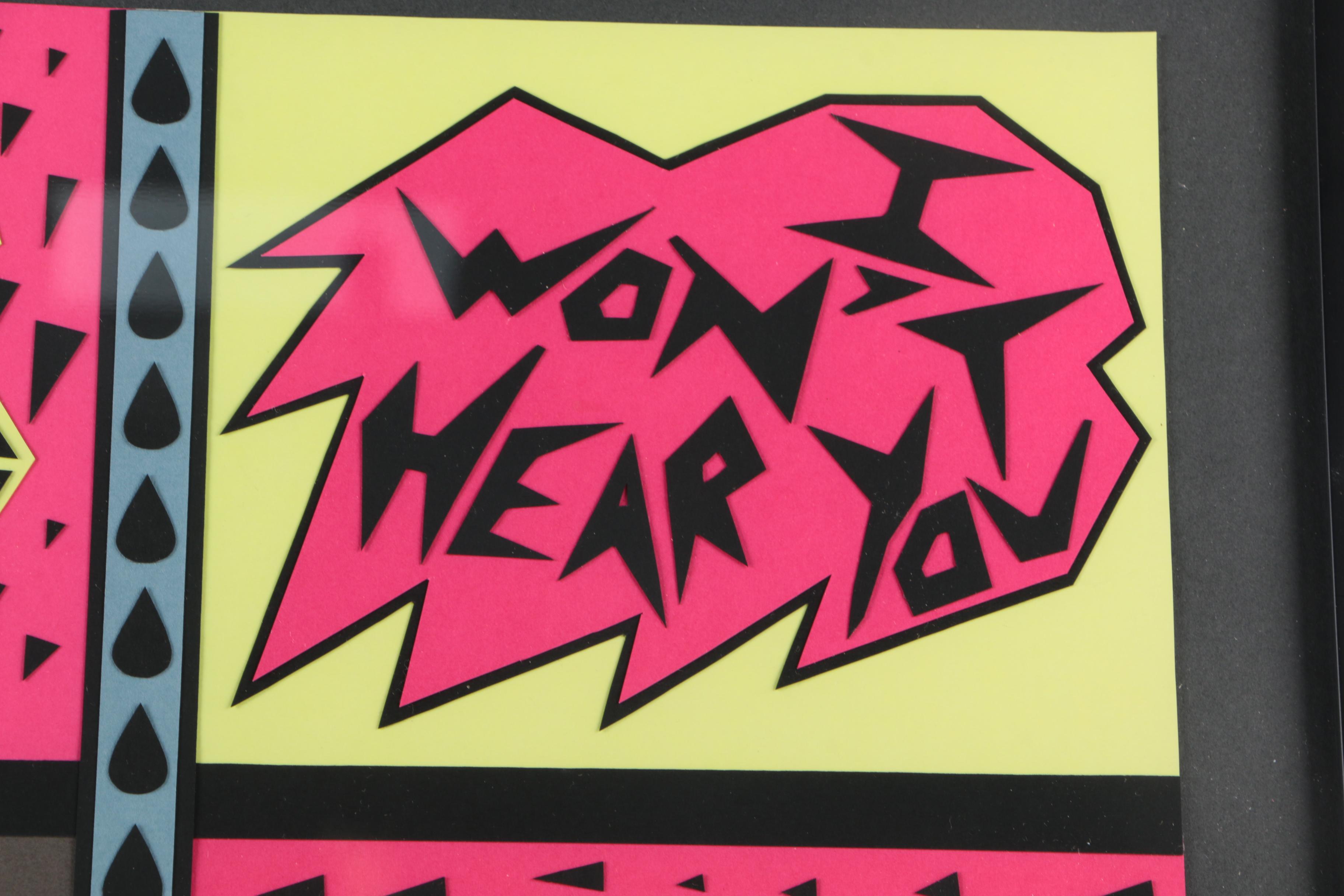 Sally Spiegel 2003 Mixed Media Paper Collage "My Burden" From the "Wolff" Series