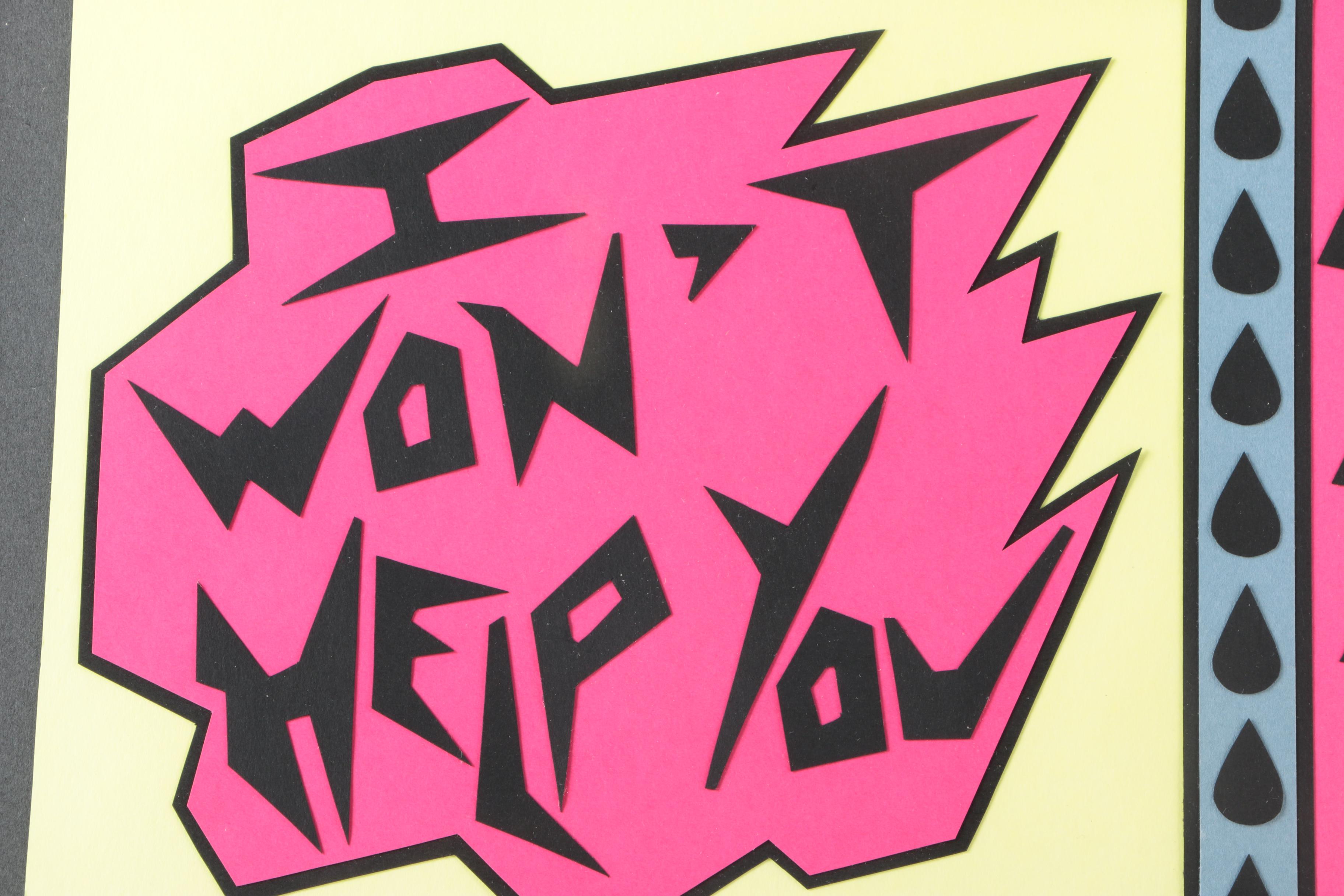 Sally Spiegel 2003 Mixed Media Paper Collage "My Burden" From the "Wolff" Series