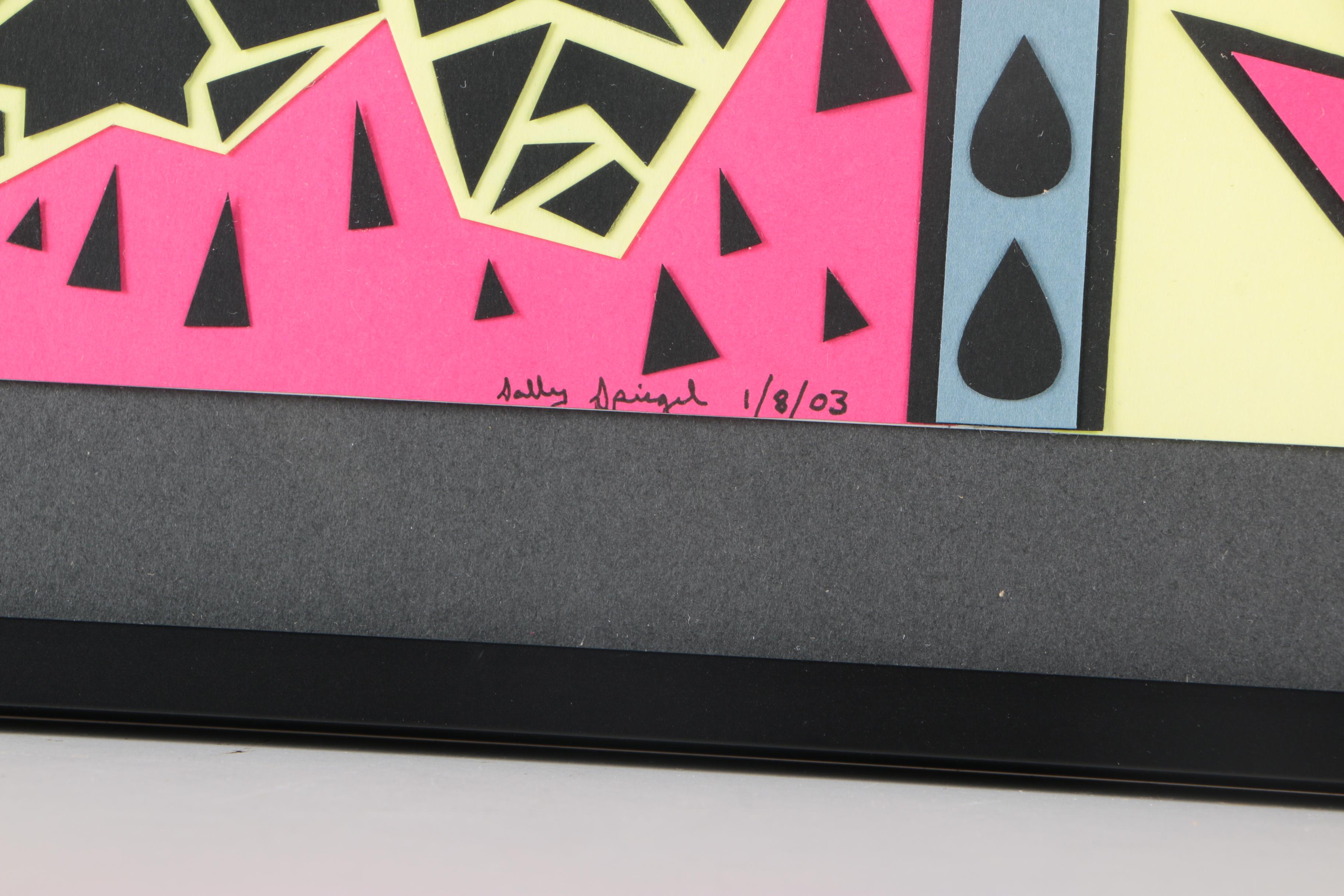 Sally Spiegel 2003 Mixed Media Paper Collage "My Burden" From the "Wolff" Series