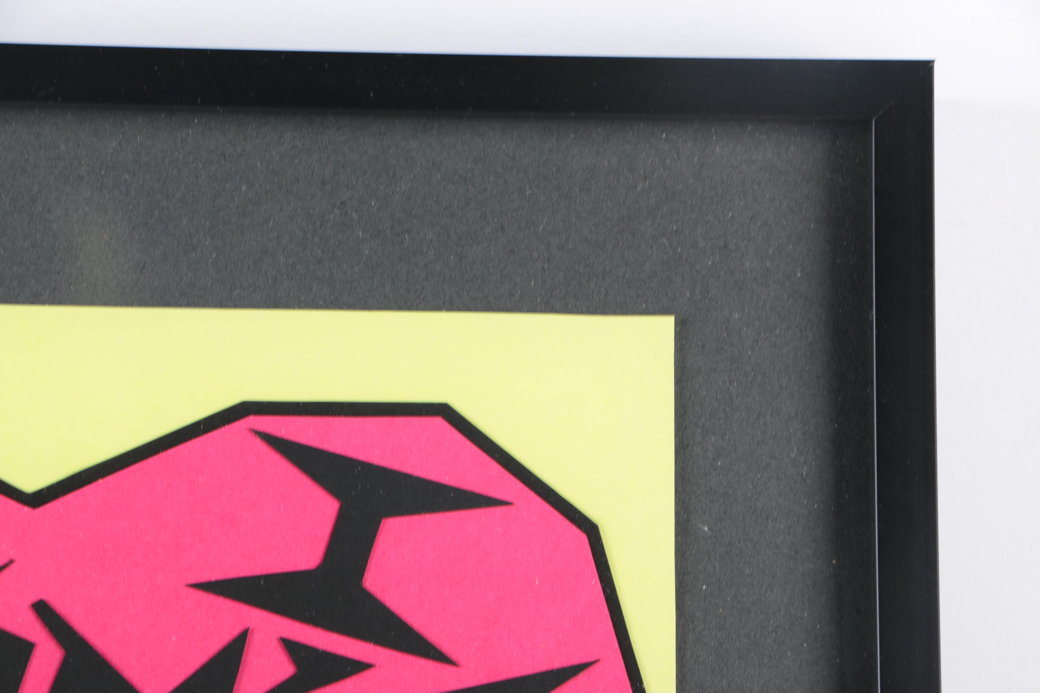 Sally Spiegel 2003 Mixed Media Paper Collage "My Burden" From the "Wolff" Series