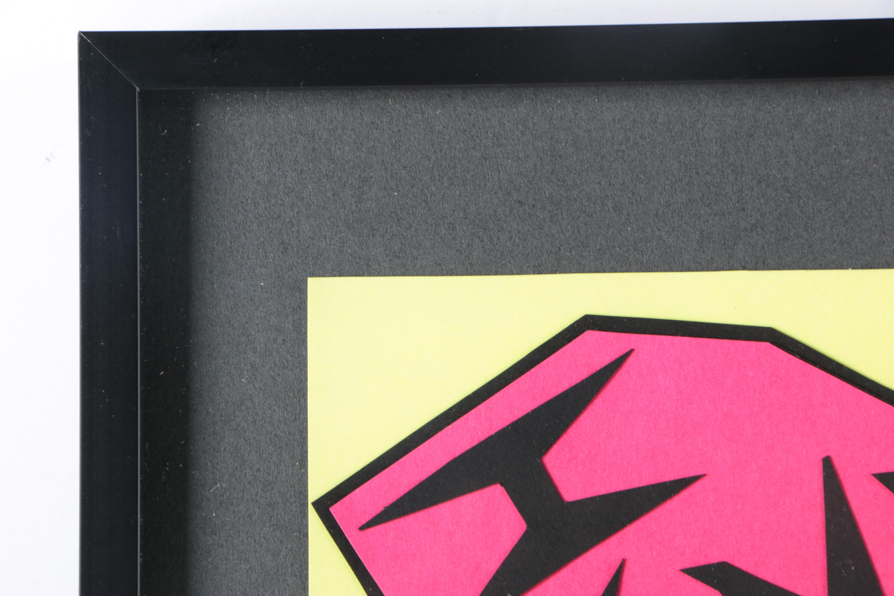 Sally Spiegel 2003 Mixed Media Paper Collage "My Burden" From the "Wolff" Series