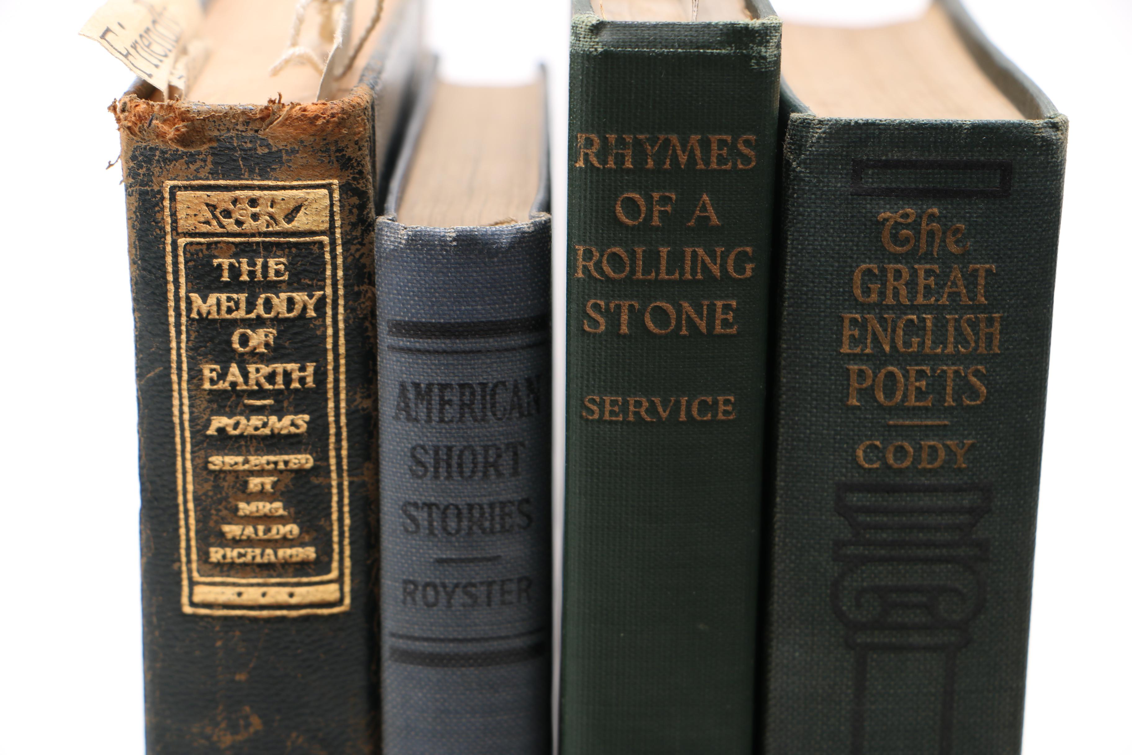 Fourteen Assorted Antique and Vintage Books of Poetry