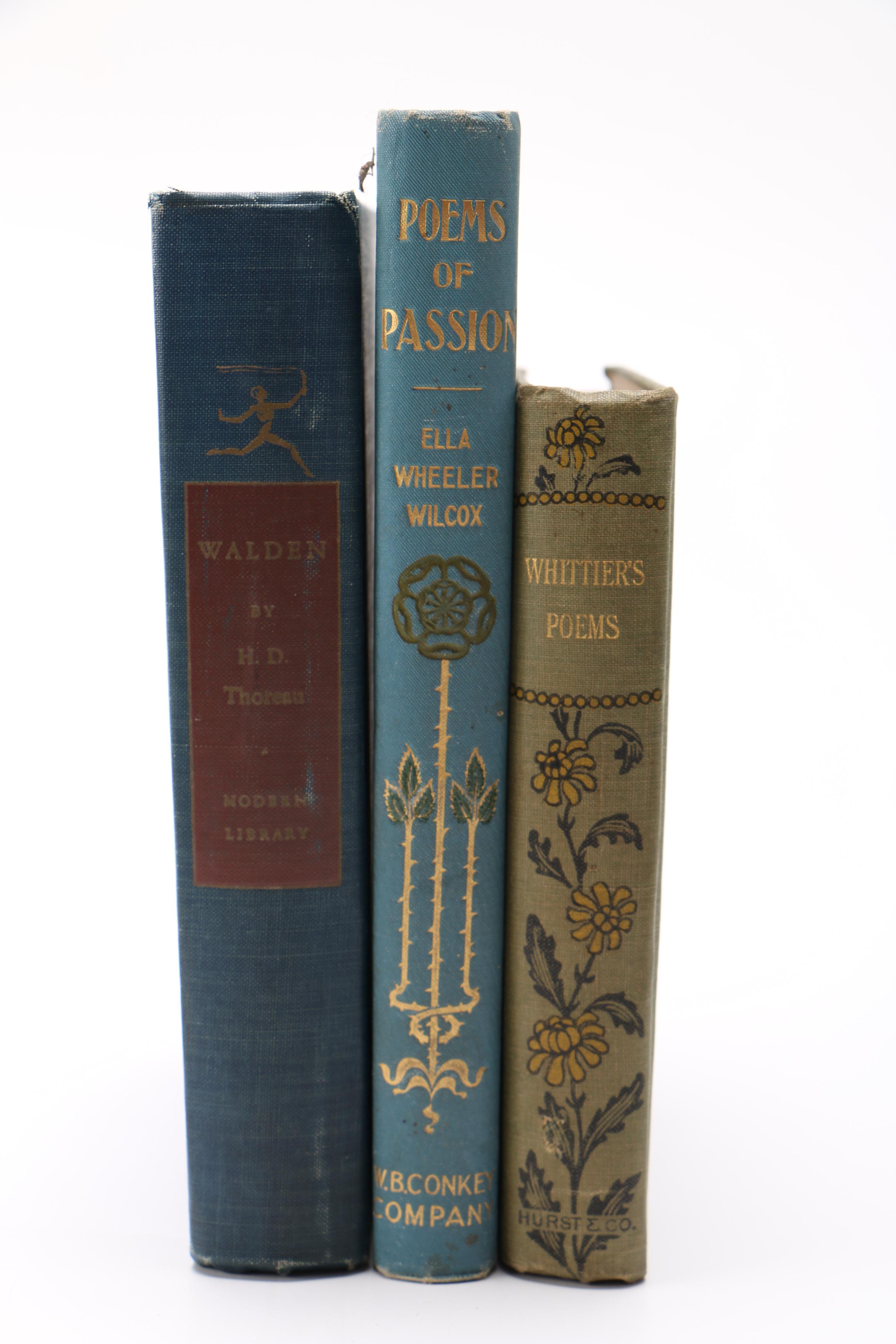 Fourteen Assorted Antique and Vintage Books of Poetry