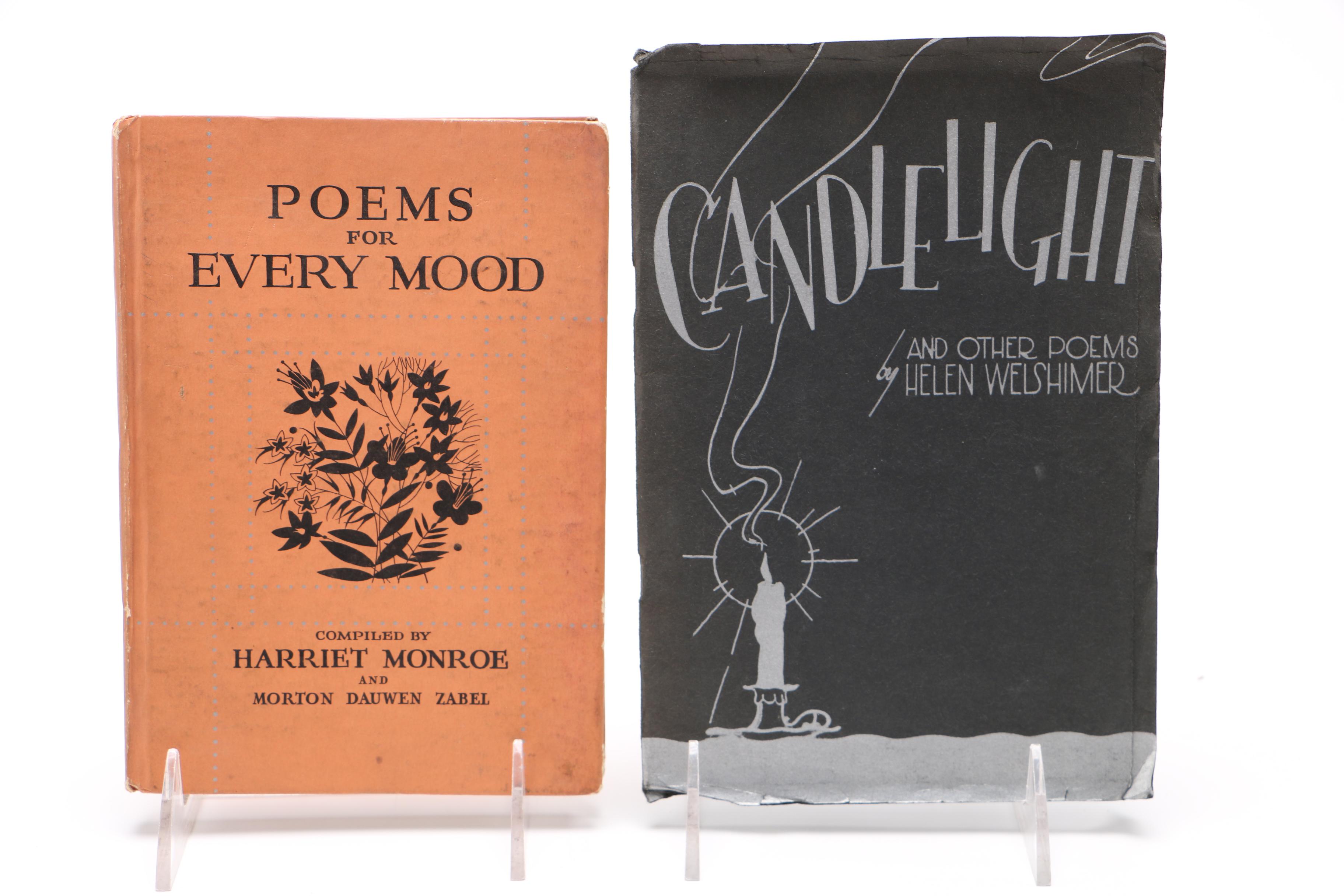 Fourteen Assorted Antique and Vintage Books of Poetry