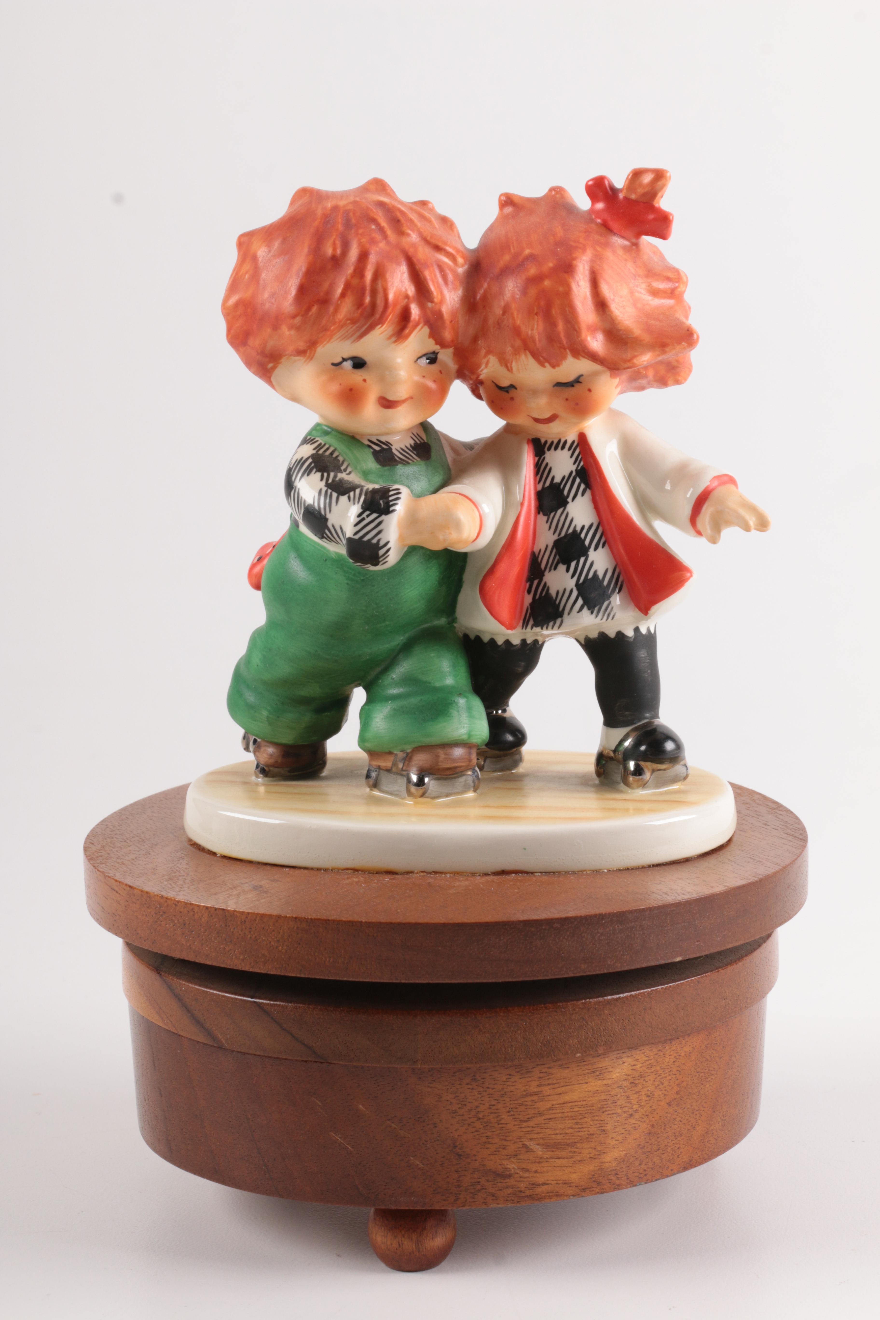 Mapsa Swiss Music Box with Red-Headed Children