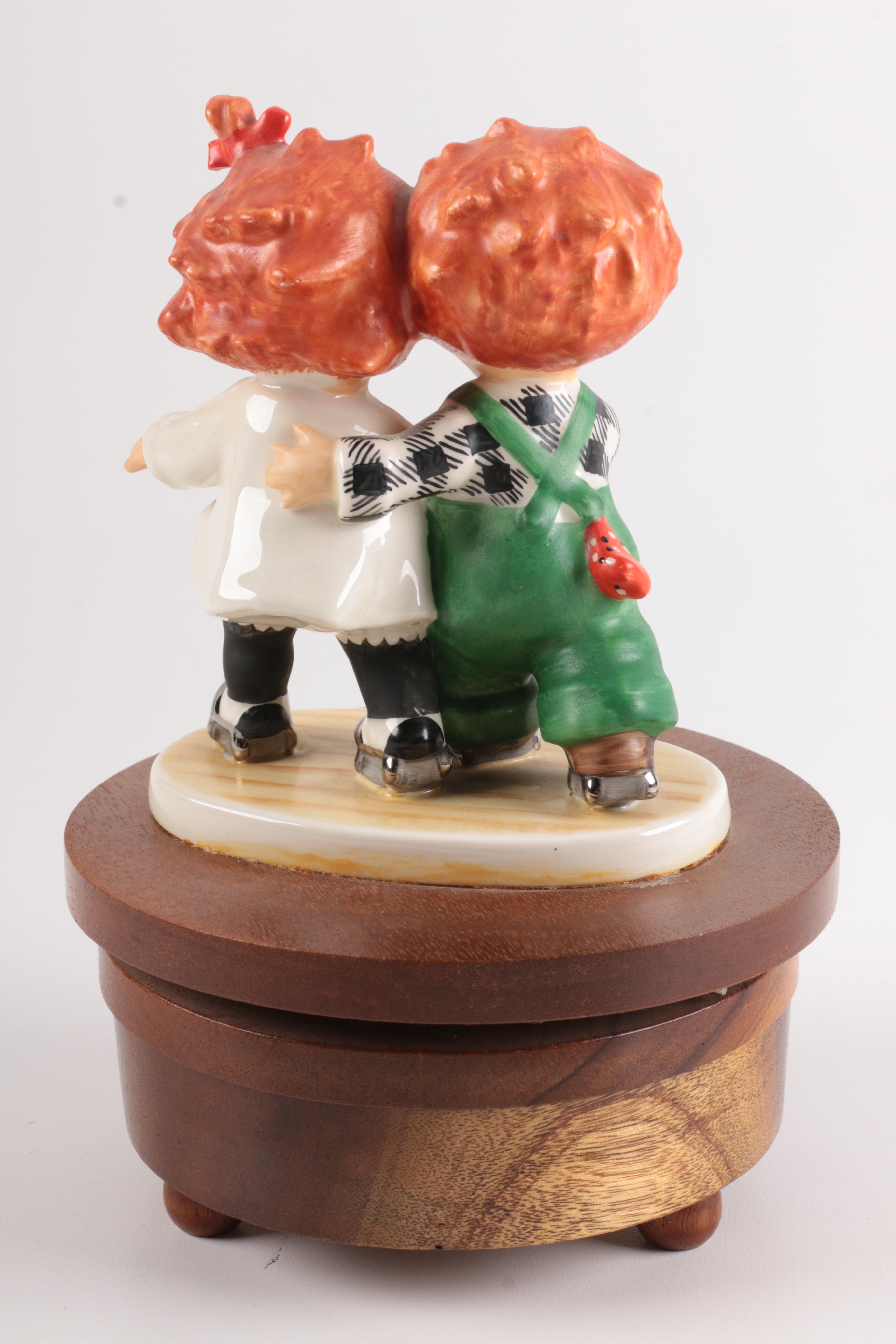 Mapsa Swiss Music Box with Red-Headed Children