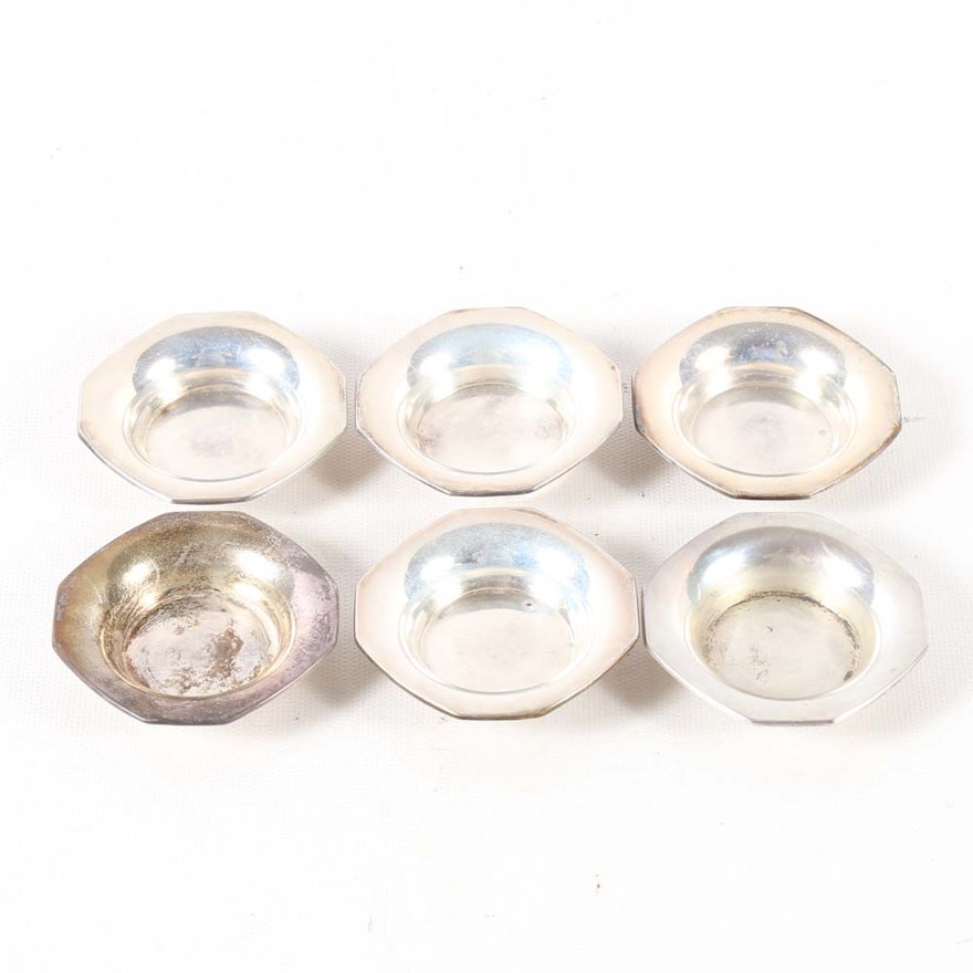 Six Small Sterling Silver Nut Dishes