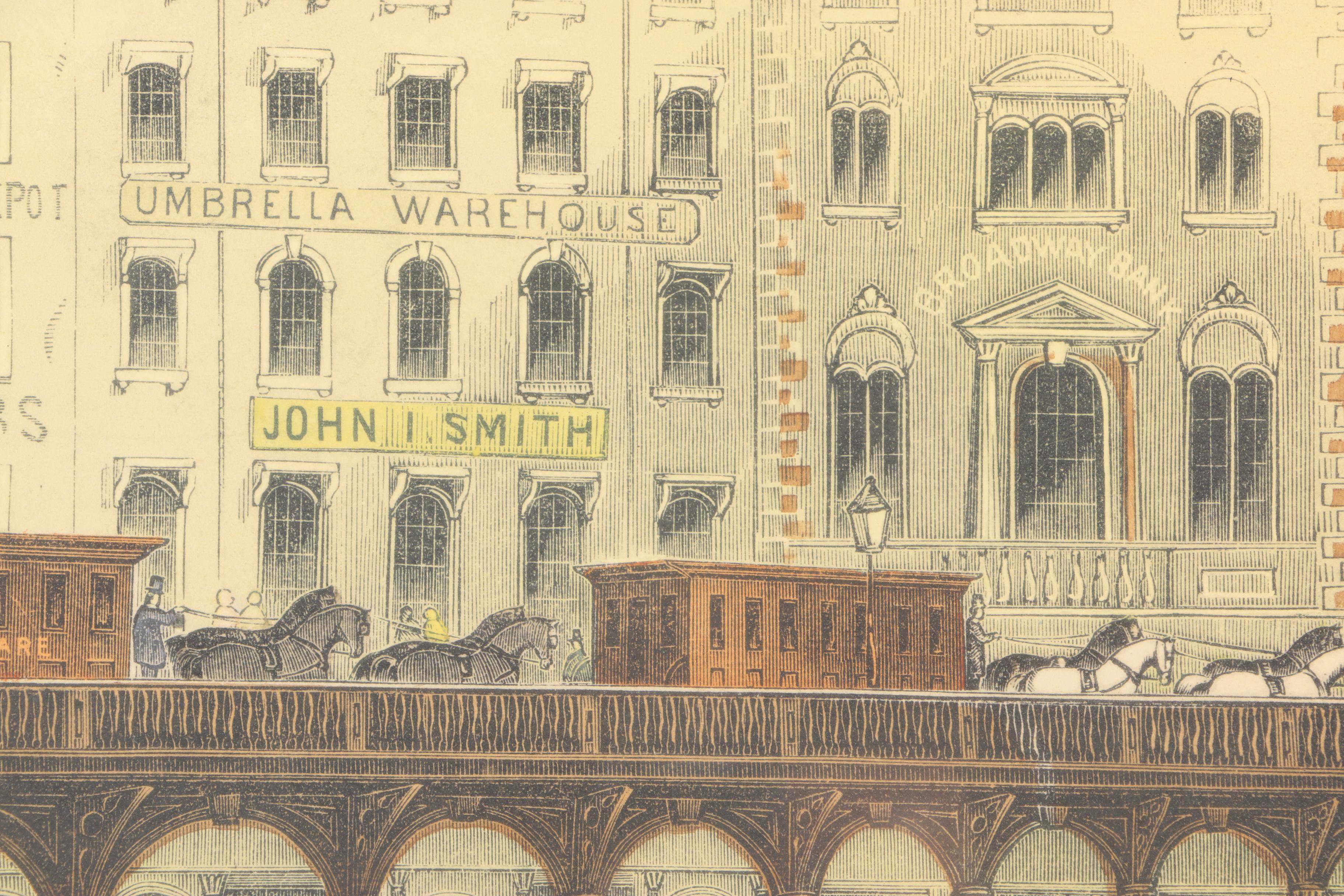 Hand Colored Lithograph Prints of New York Street Scenes