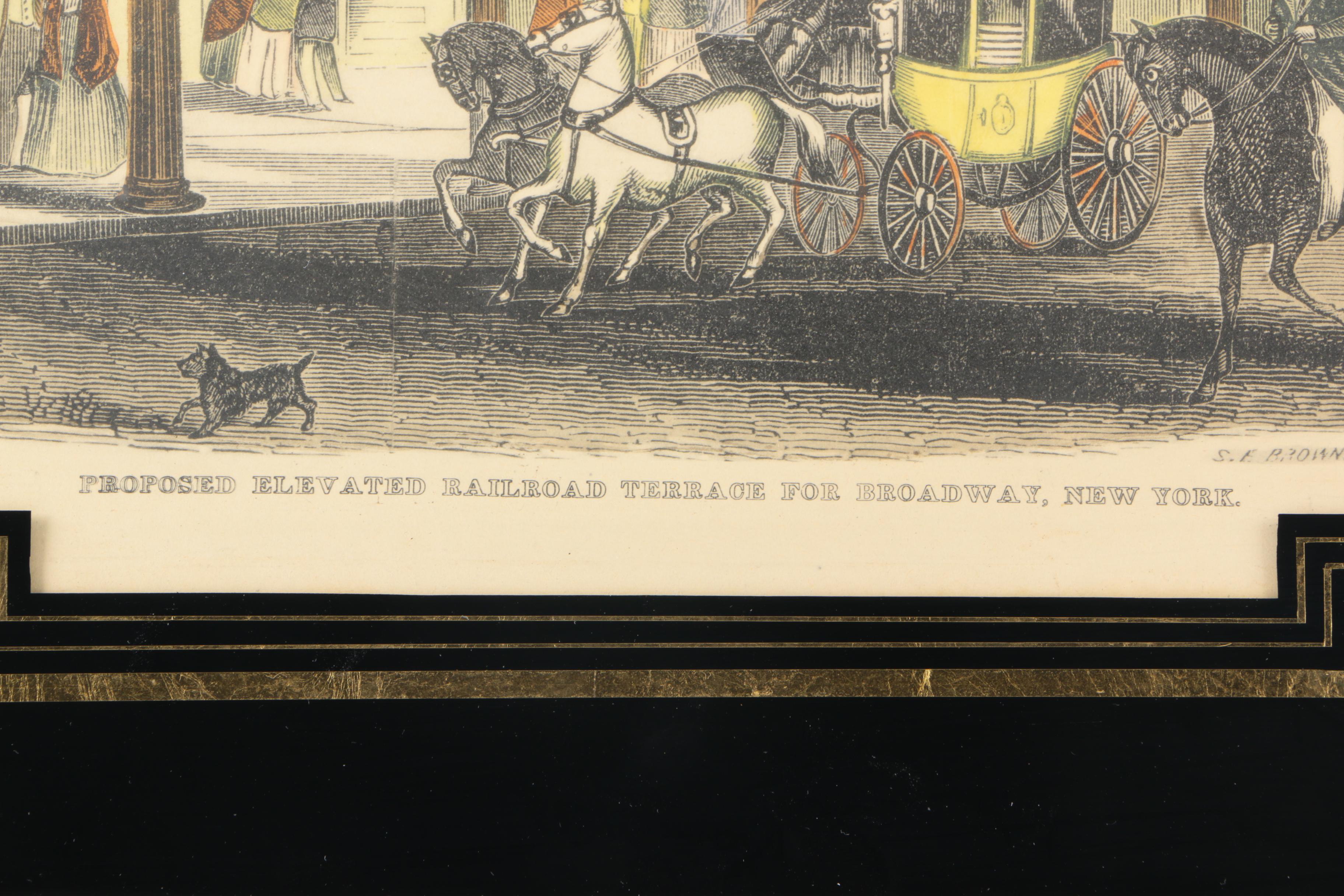 Hand Colored Lithograph Prints of New York Street Scenes