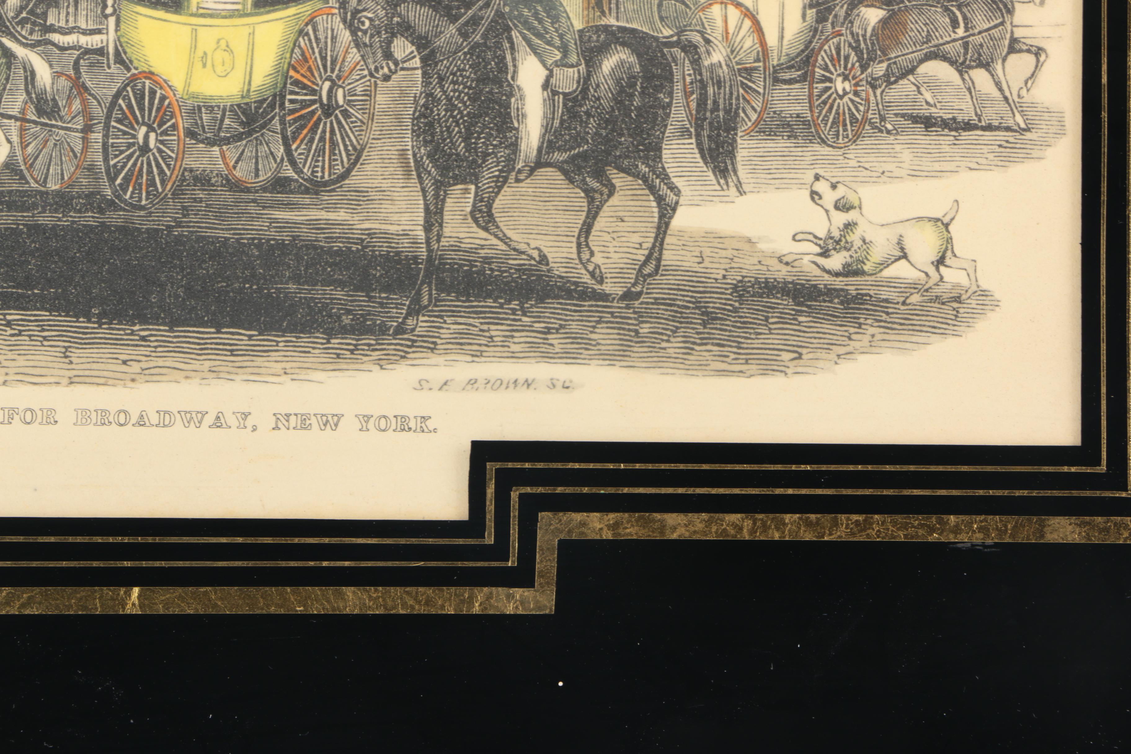 Hand Colored Lithograph Prints of New York Street Scenes