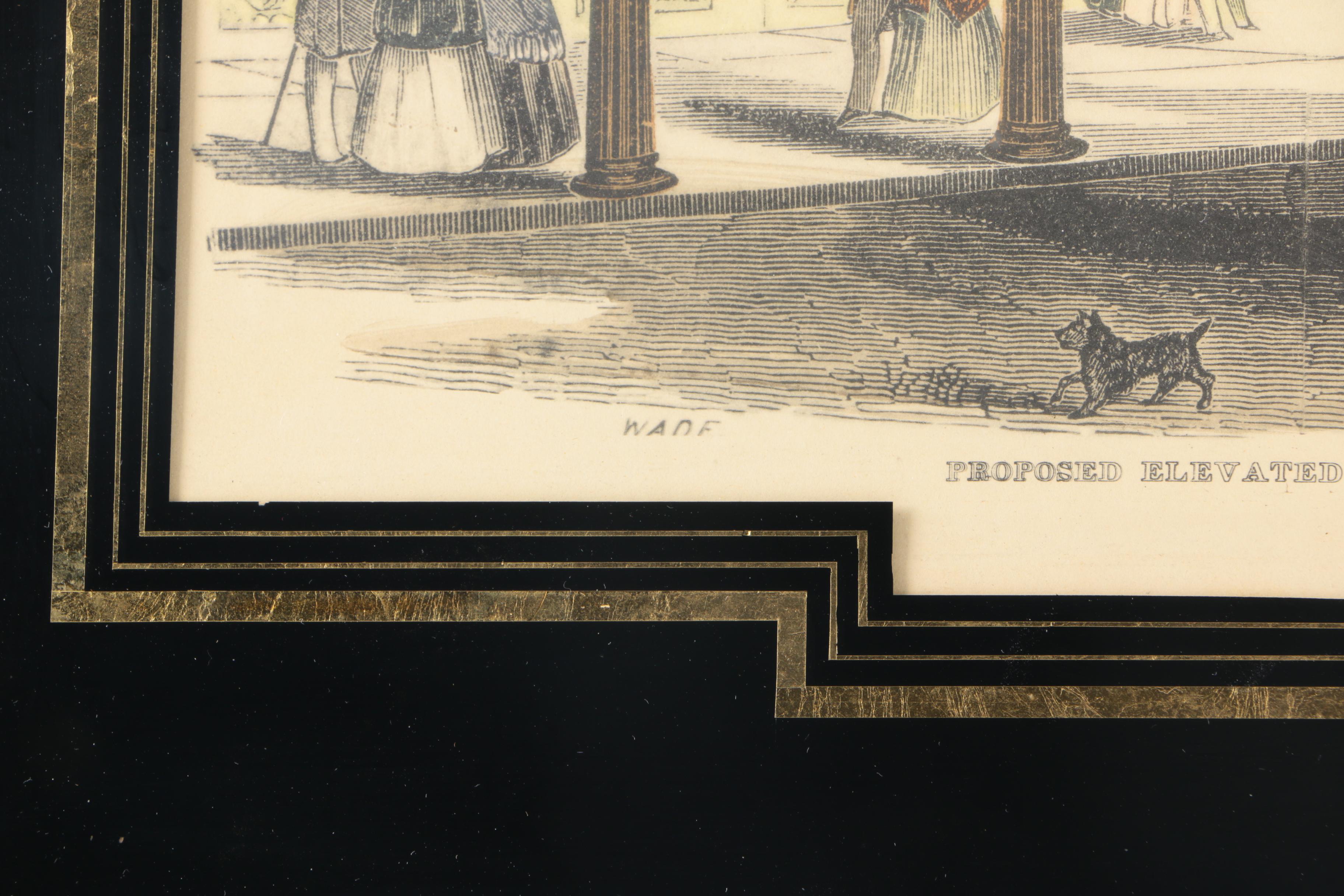 Hand Colored Lithograph Prints of New York Street Scenes