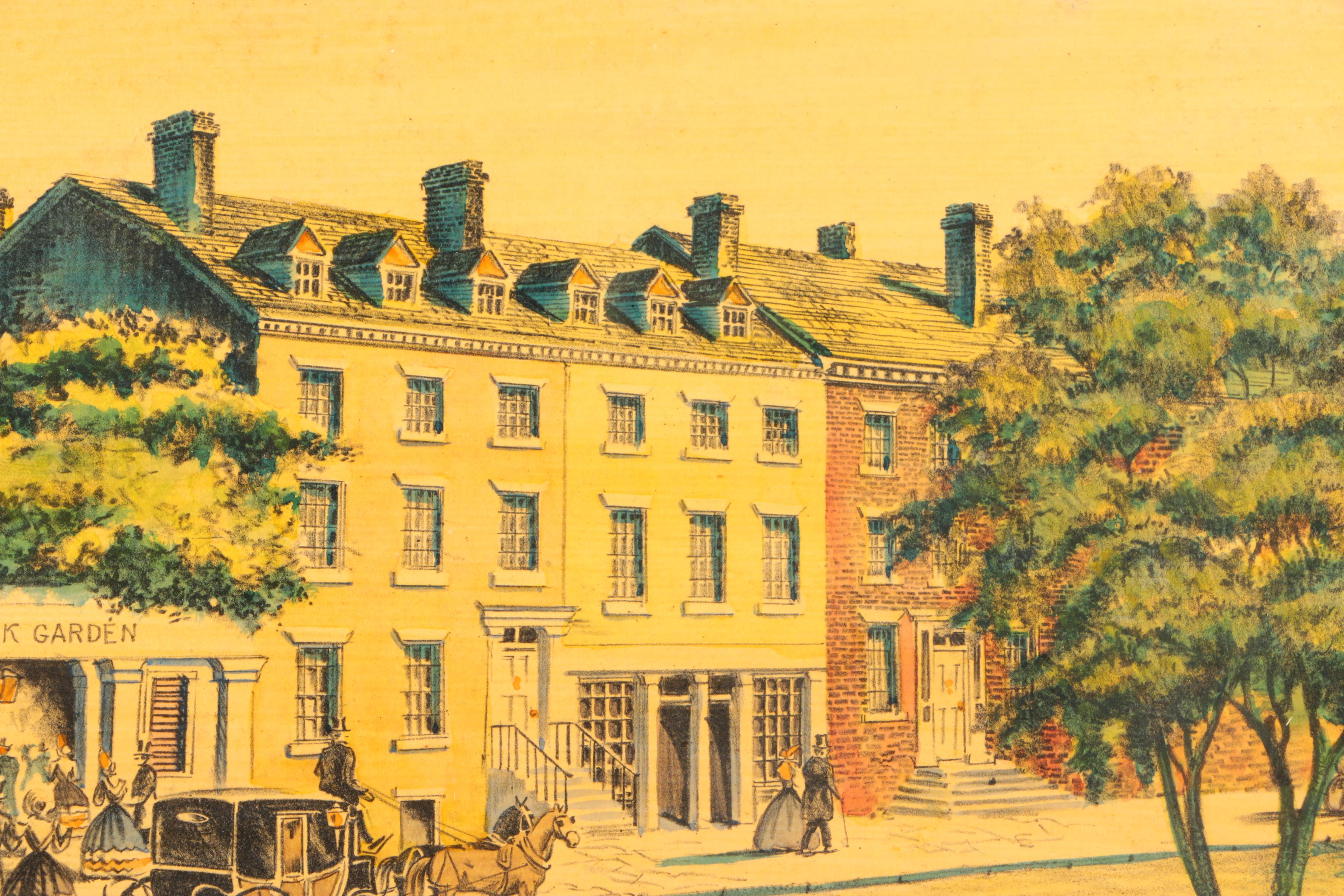 Hand Colored Lithograph Prints of New York Street Scenes