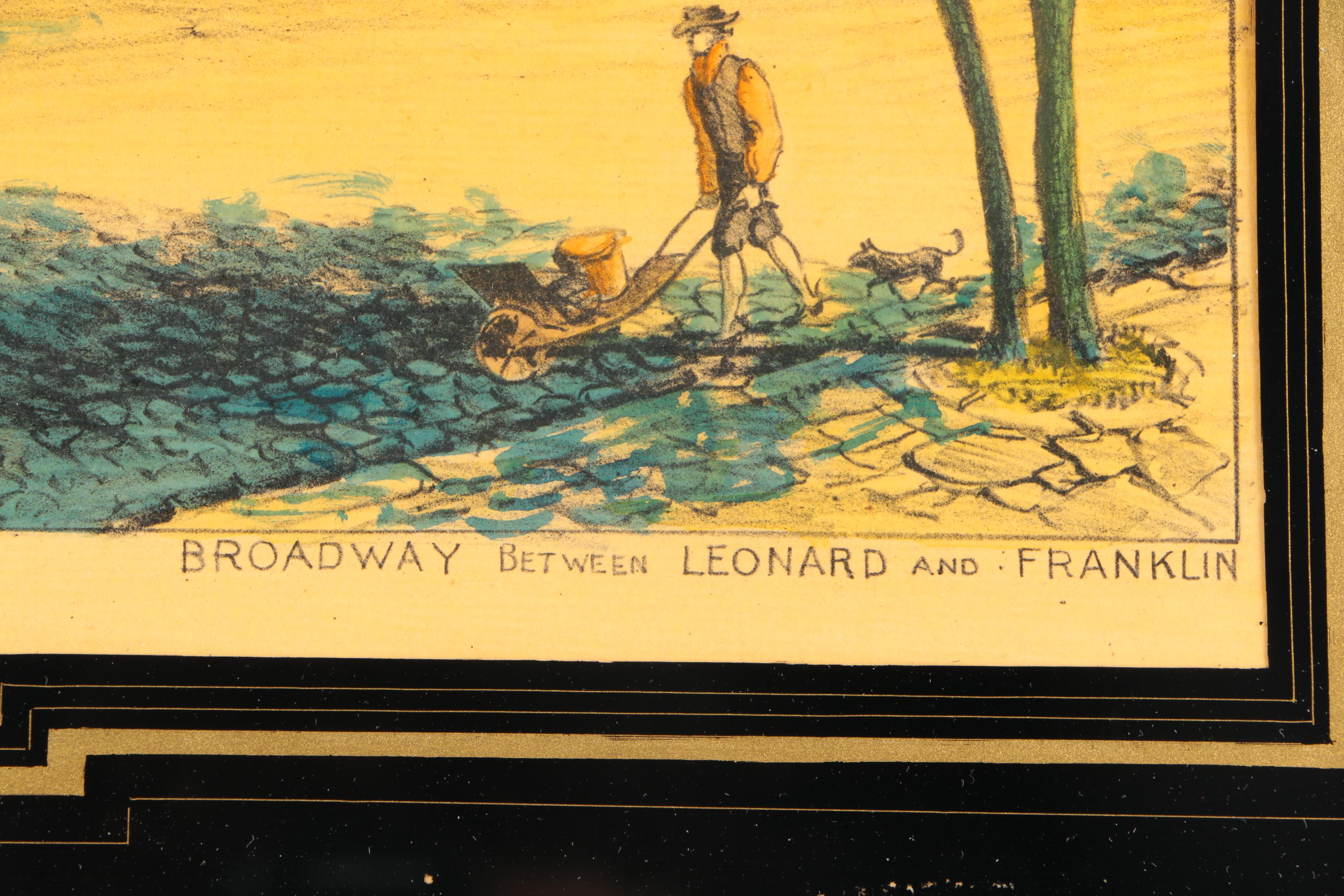 Hand Colored Lithograph Prints of New York Street Scenes