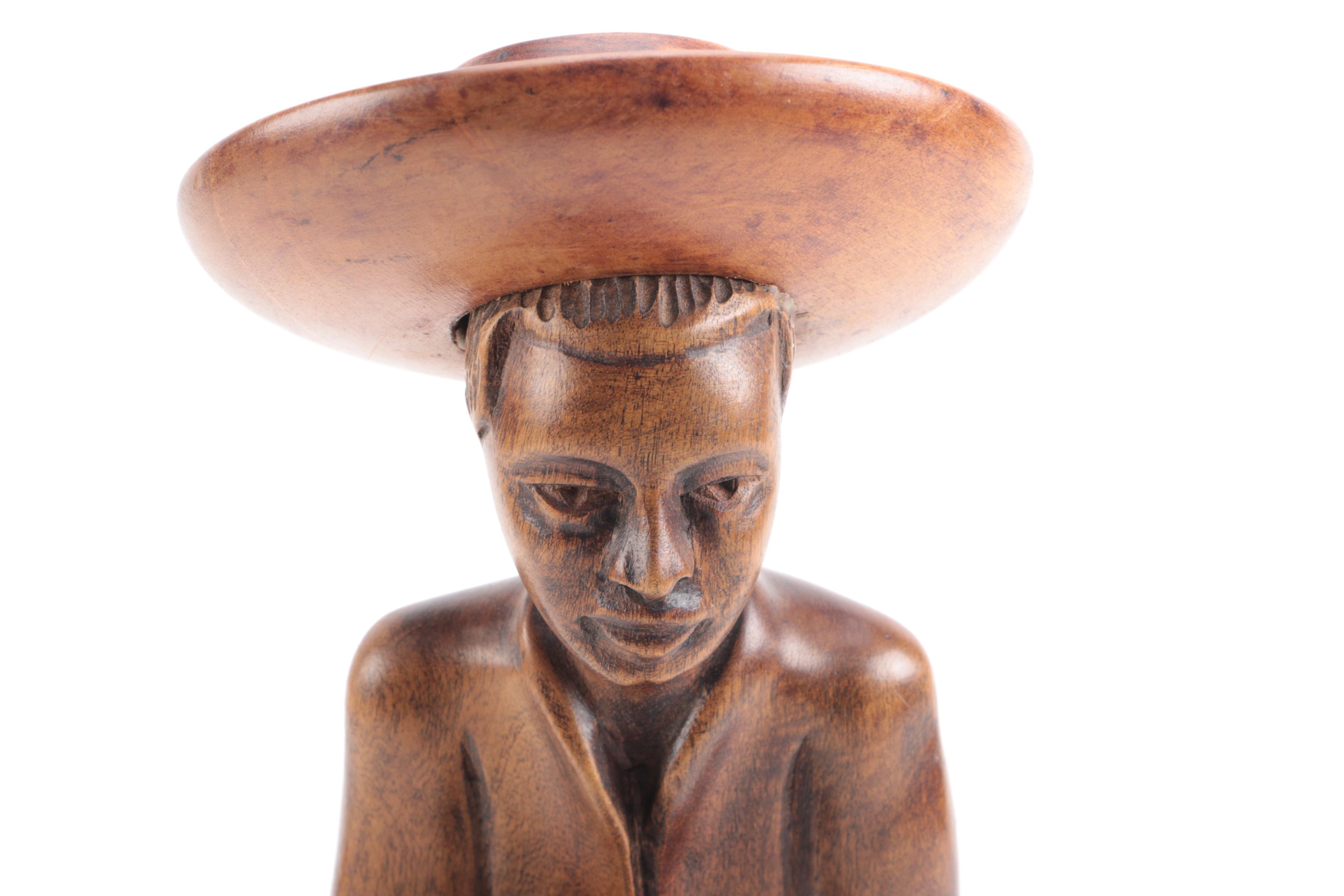 Vintage Hand Carved Wooden Figurine From Haiti