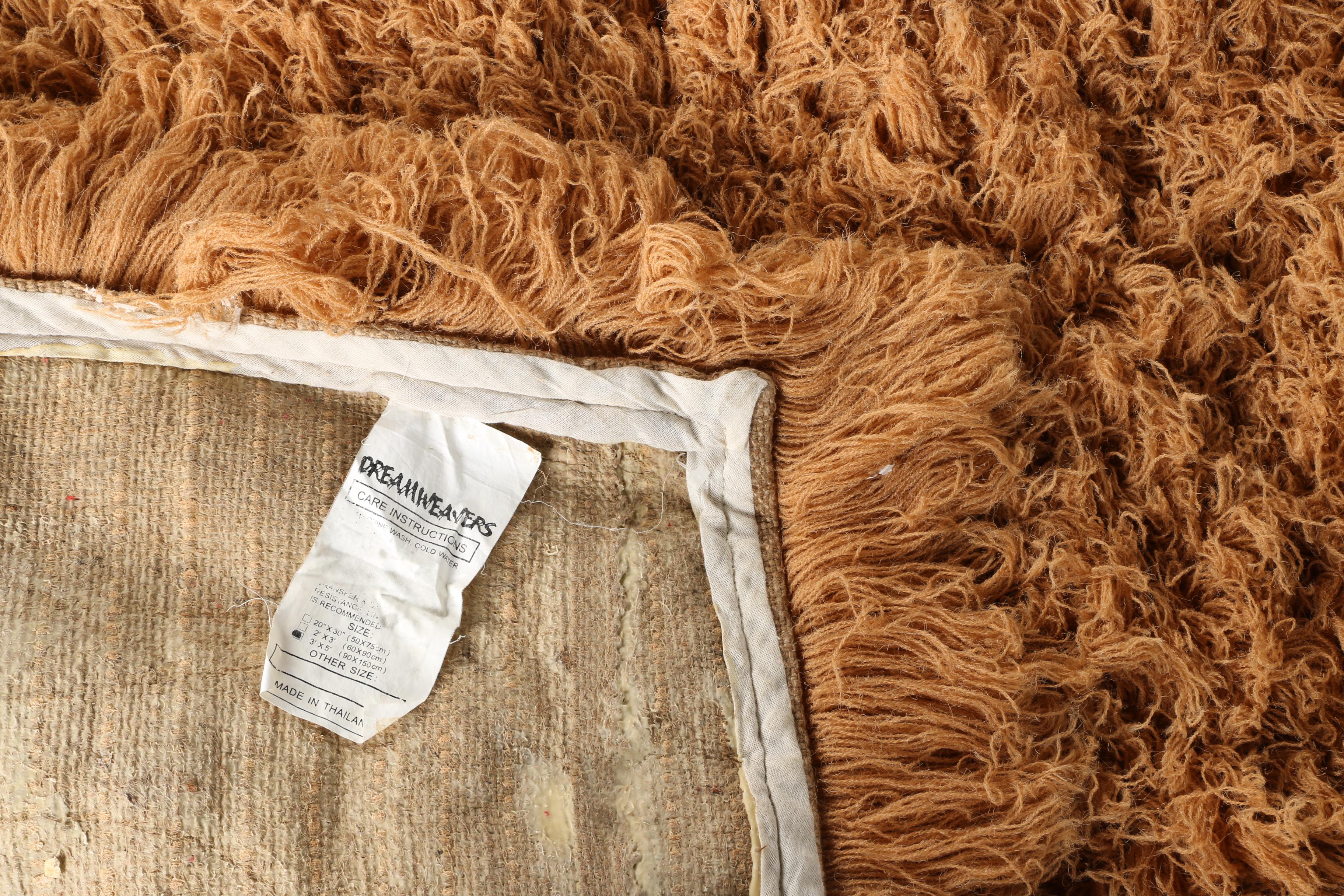 Machine Made Dreamweavers Shag Area Rug in Burnt Orange