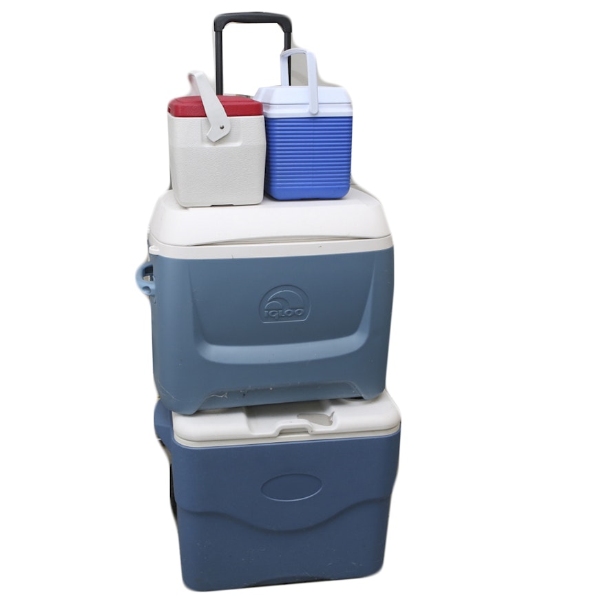 Grouping of Four Coolers