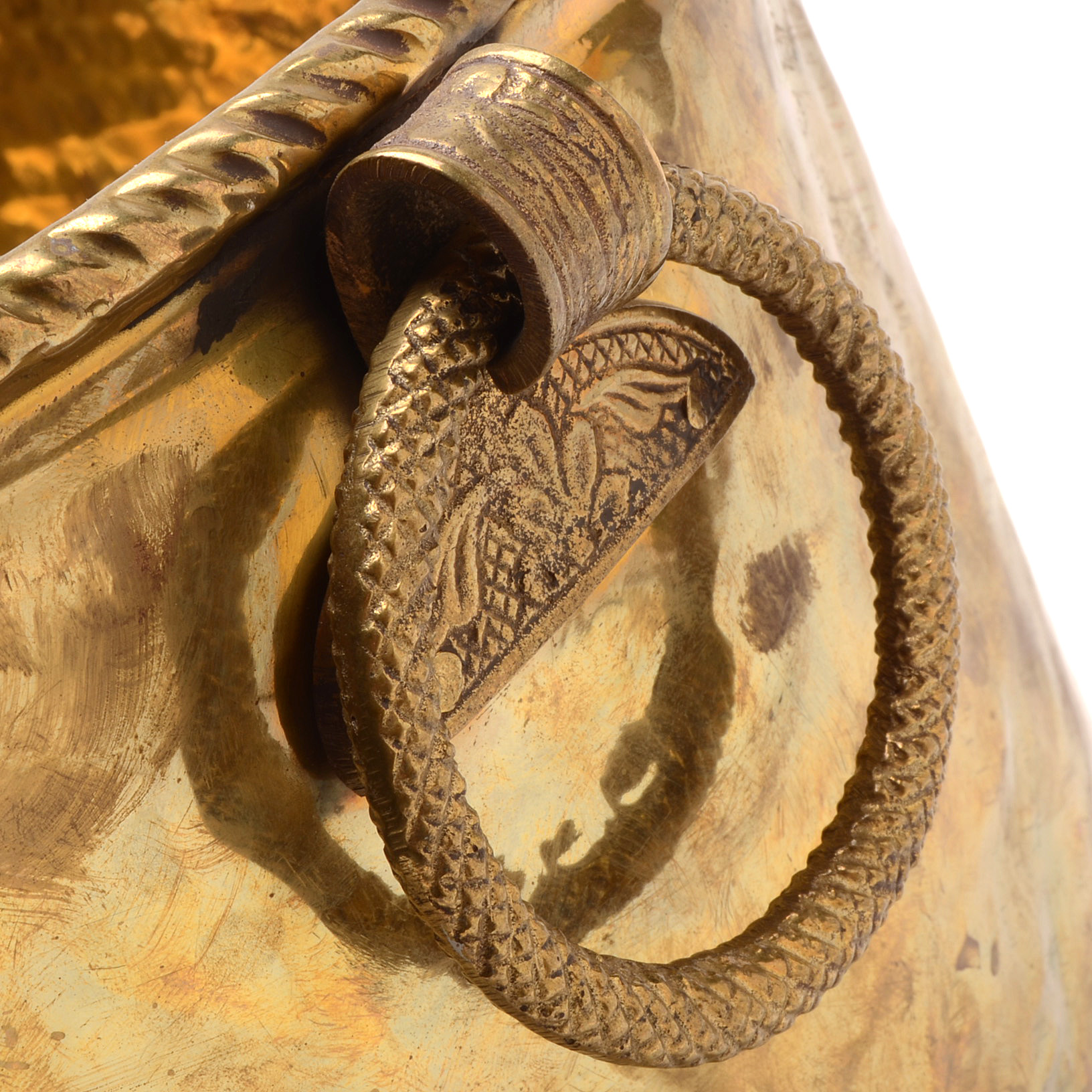 Brass Hammered Planter with Claw Feet