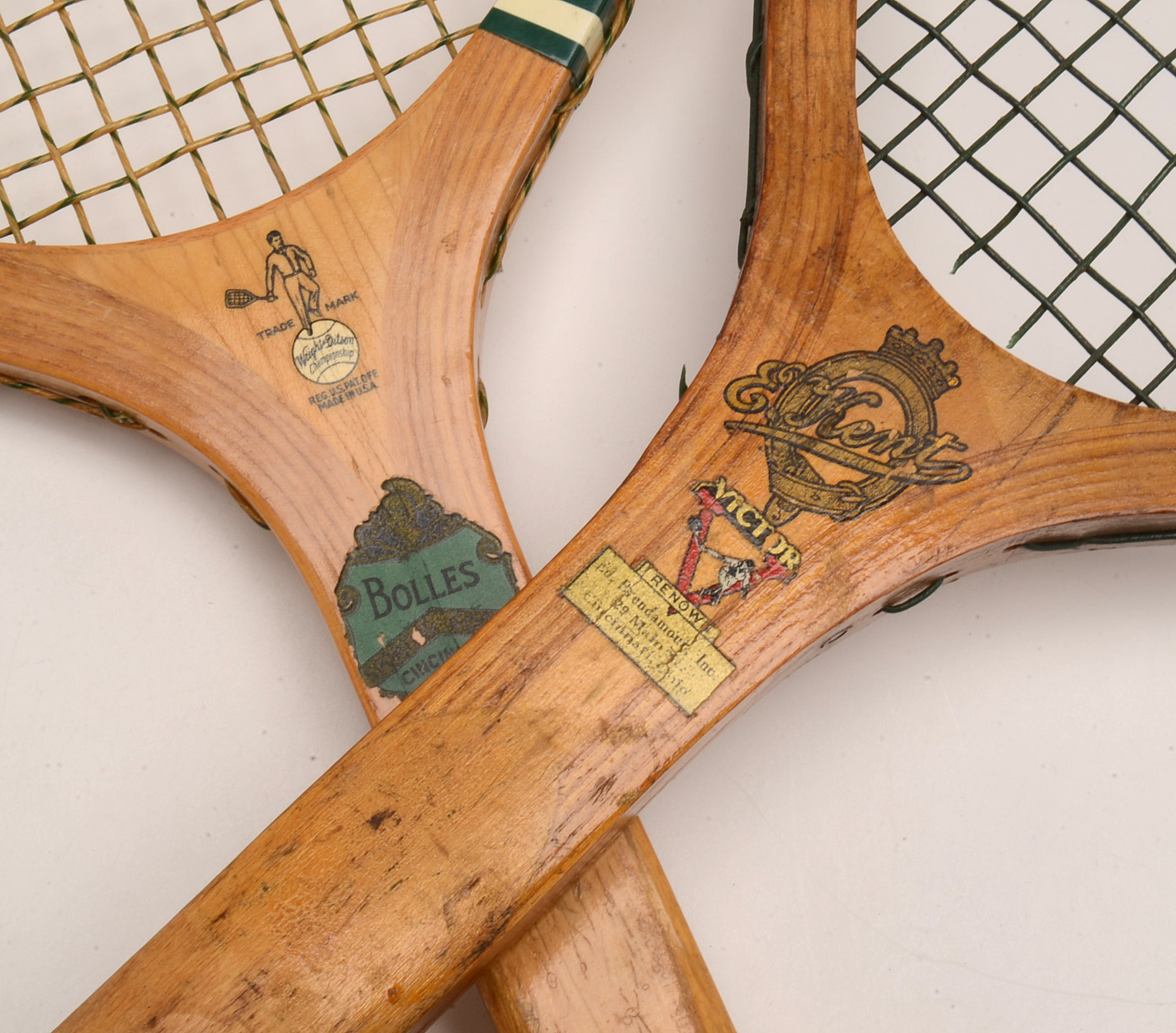 Vintage Wright Ditson and Kent Tennis Rackets