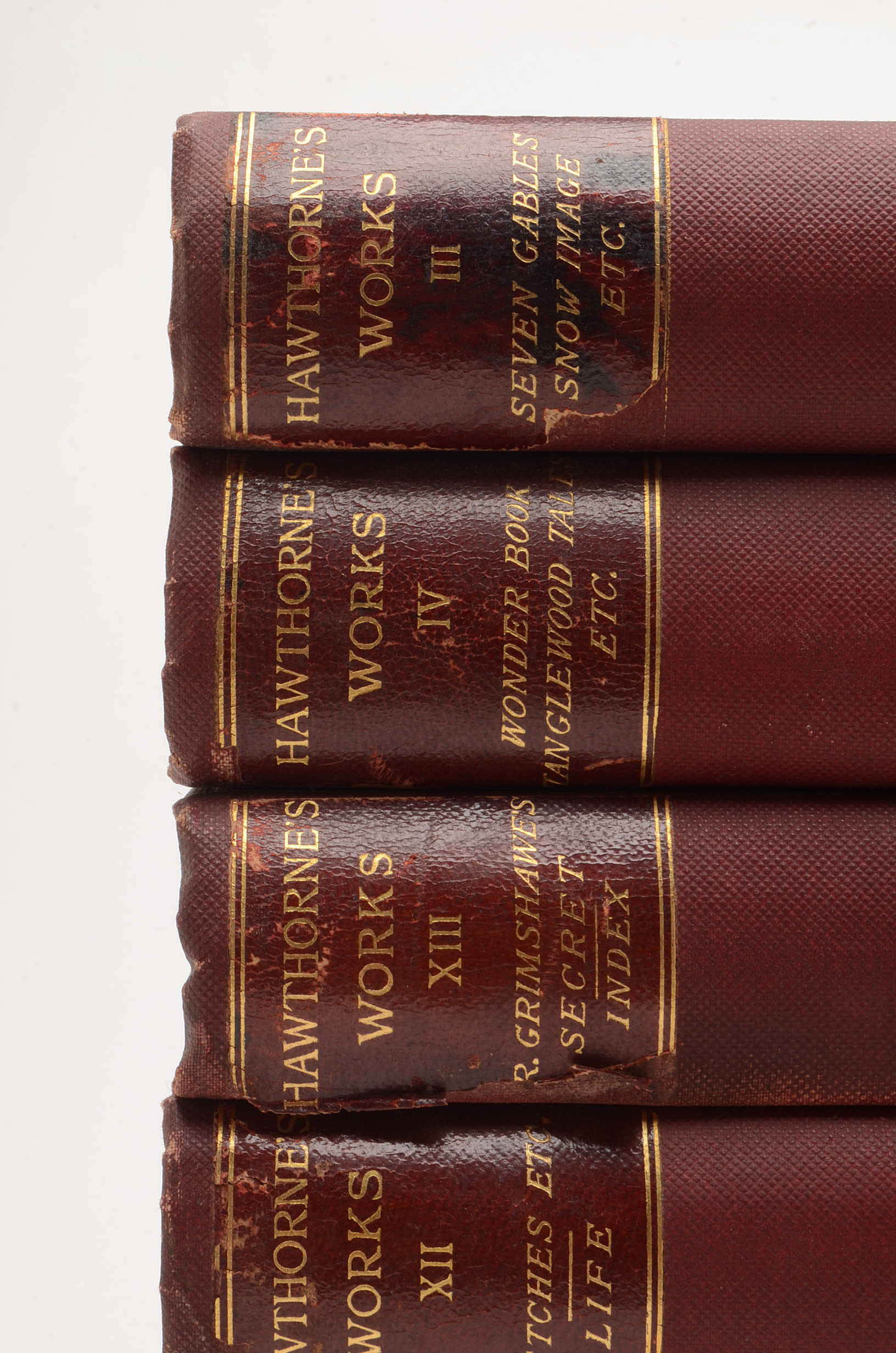 Set of Antique Hardcover "Works of Nathaniel Hawthorne"