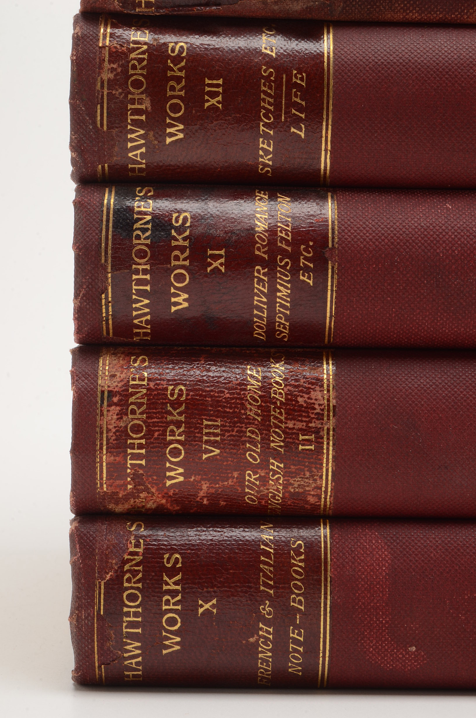 Set of Antique Hardcover "Works of Nathaniel Hawthorne"