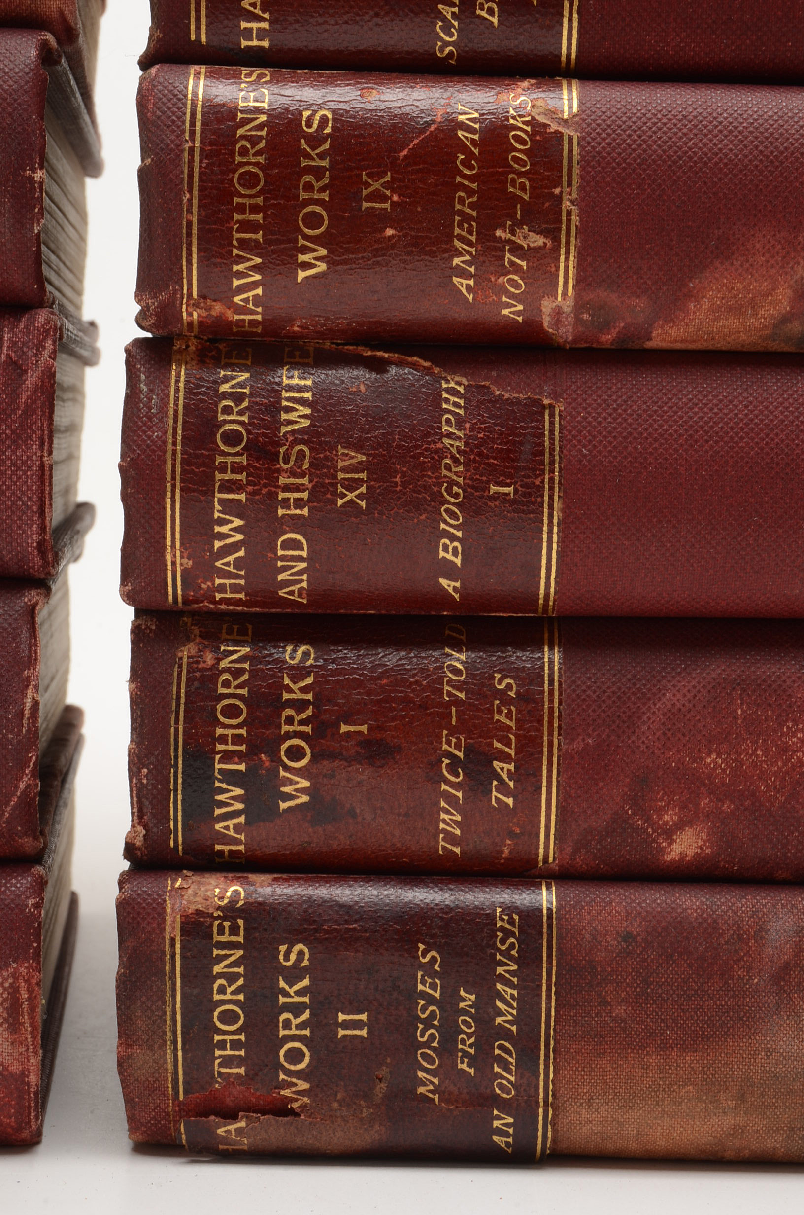 Set of Antique Hardcover "Works of Nathaniel Hawthorne"