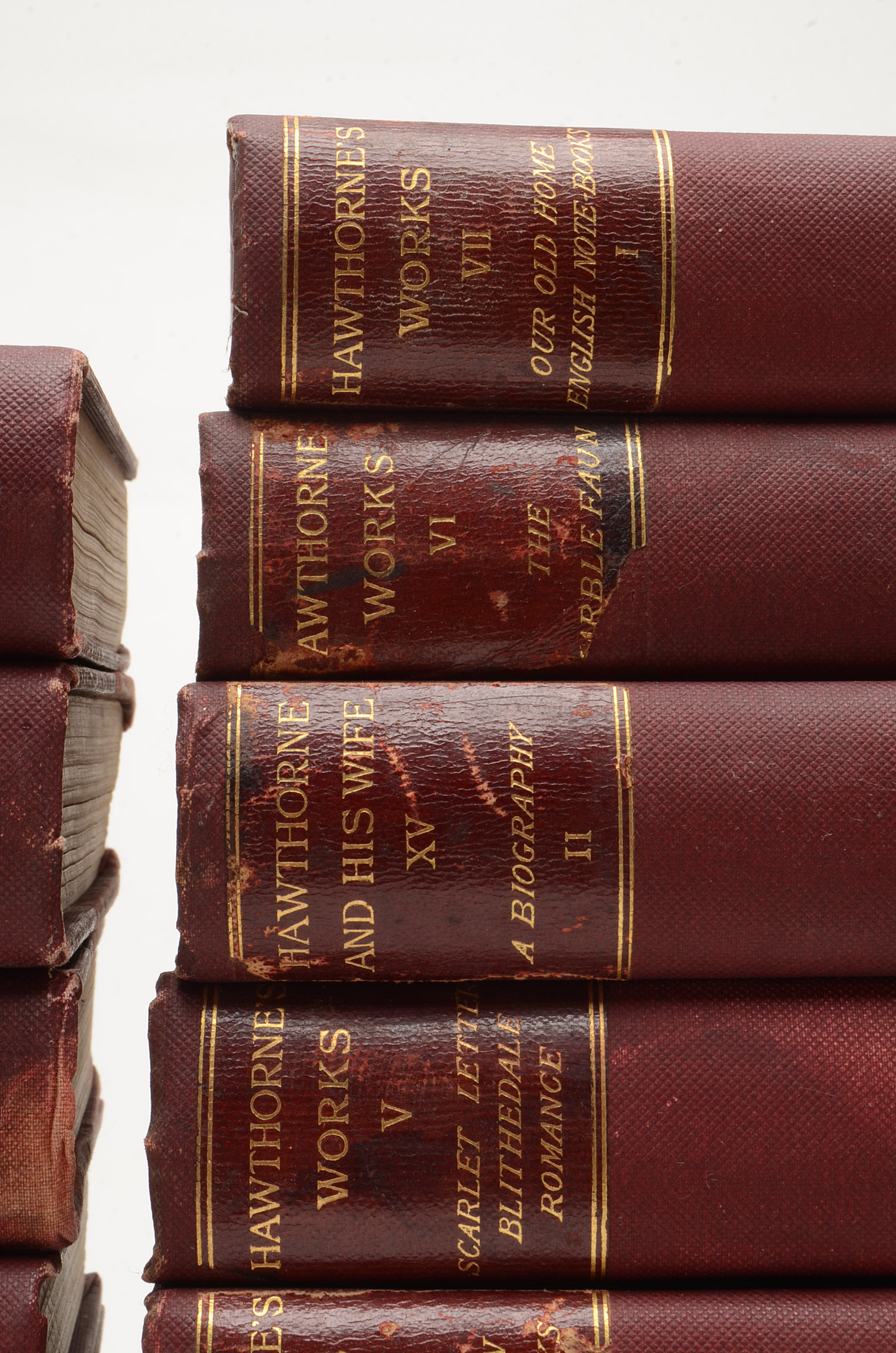 Set of Antique Hardcover "Works of Nathaniel Hawthorne"