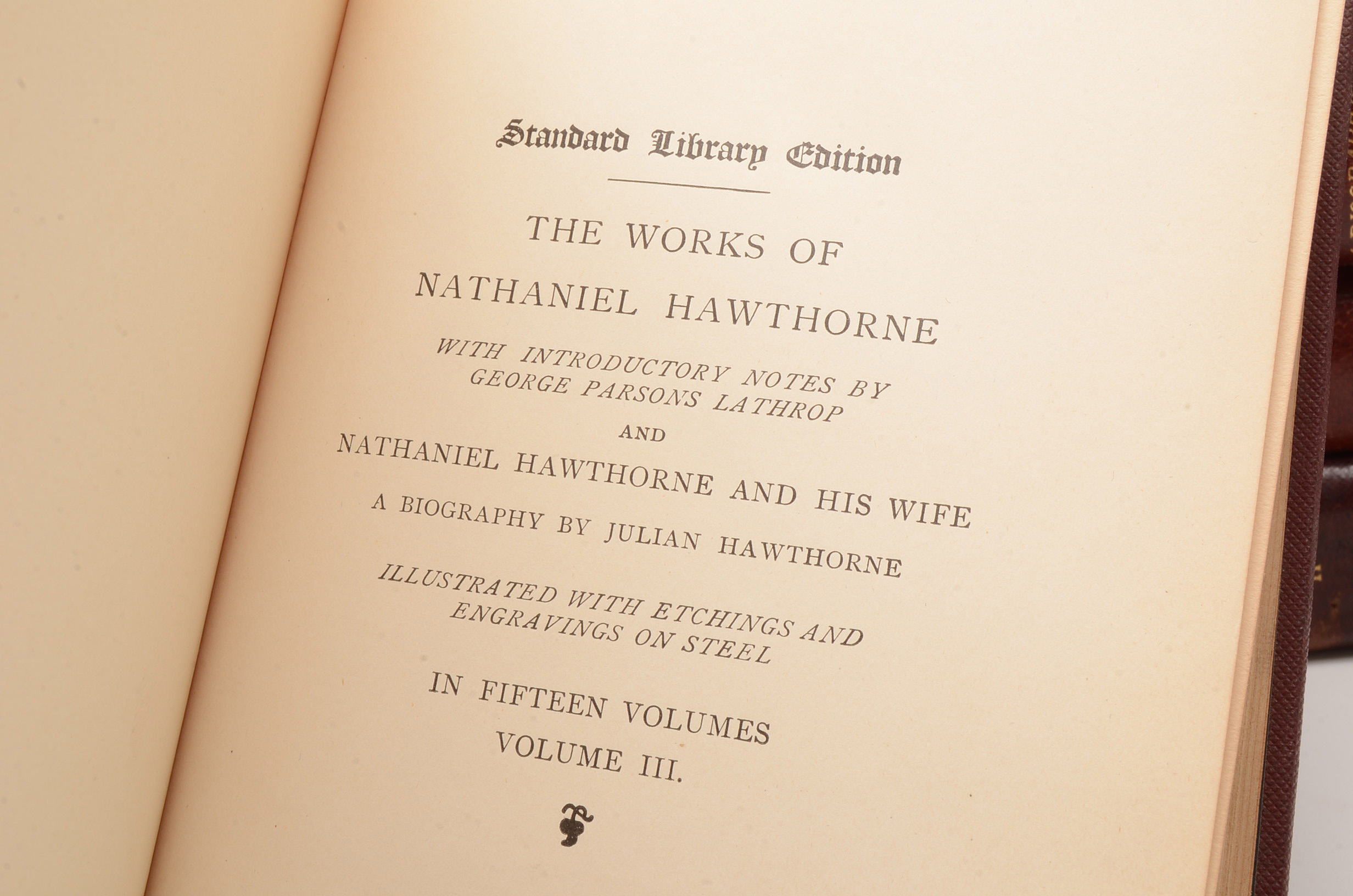 Set of Antique Hardcover "Works of Nathaniel Hawthorne"