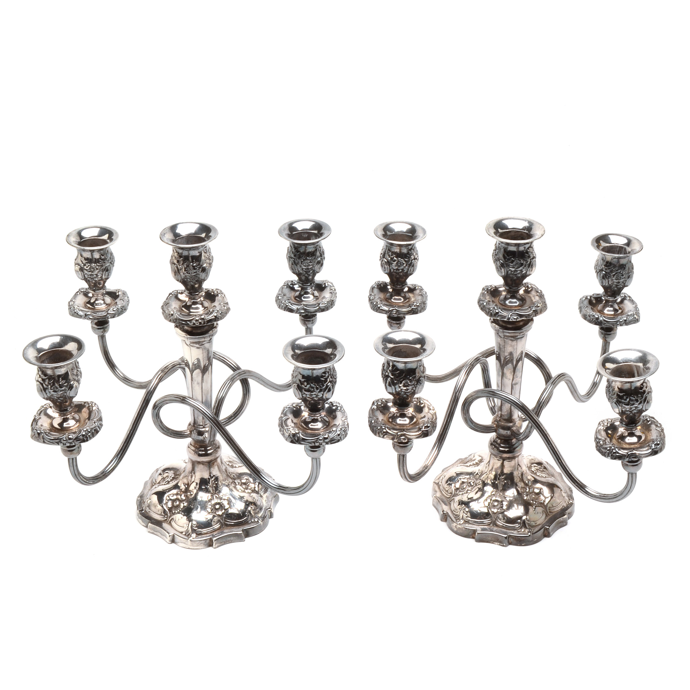 Ornate Silver Plate Candelabra
