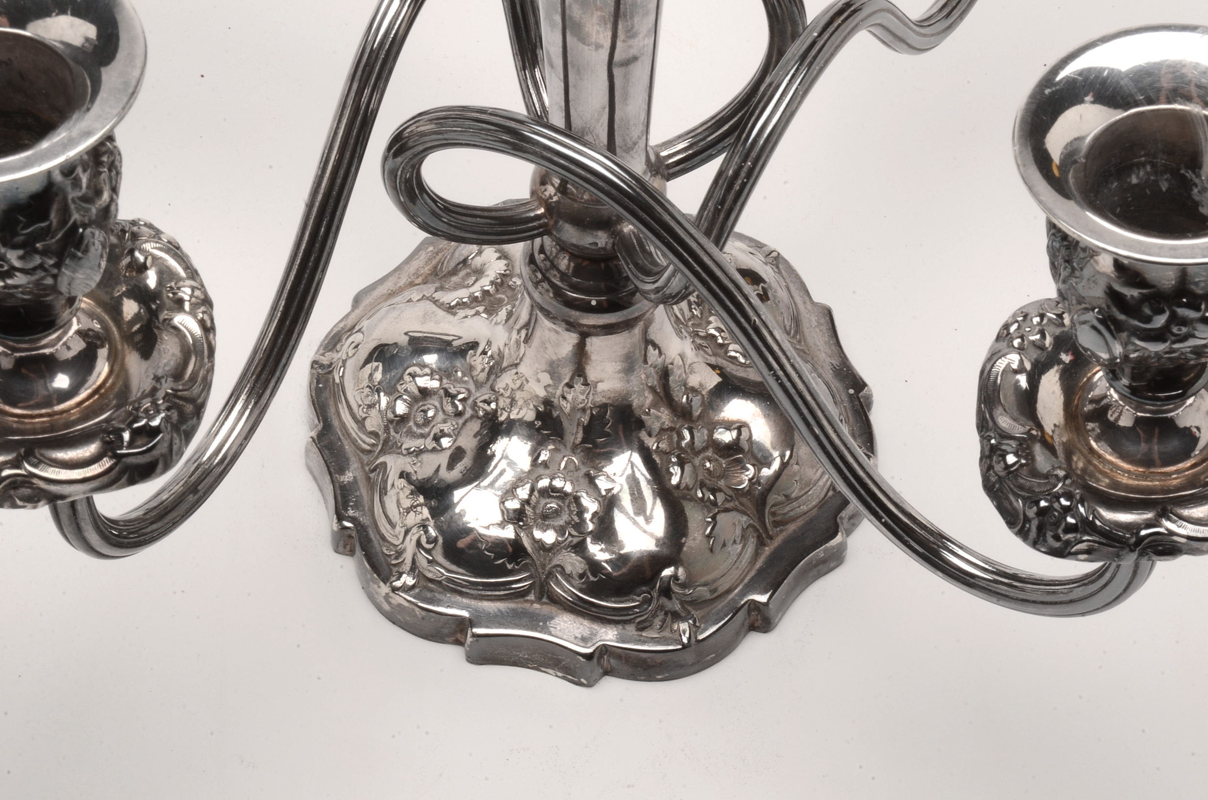 Ornate Silver Plate Candelabra