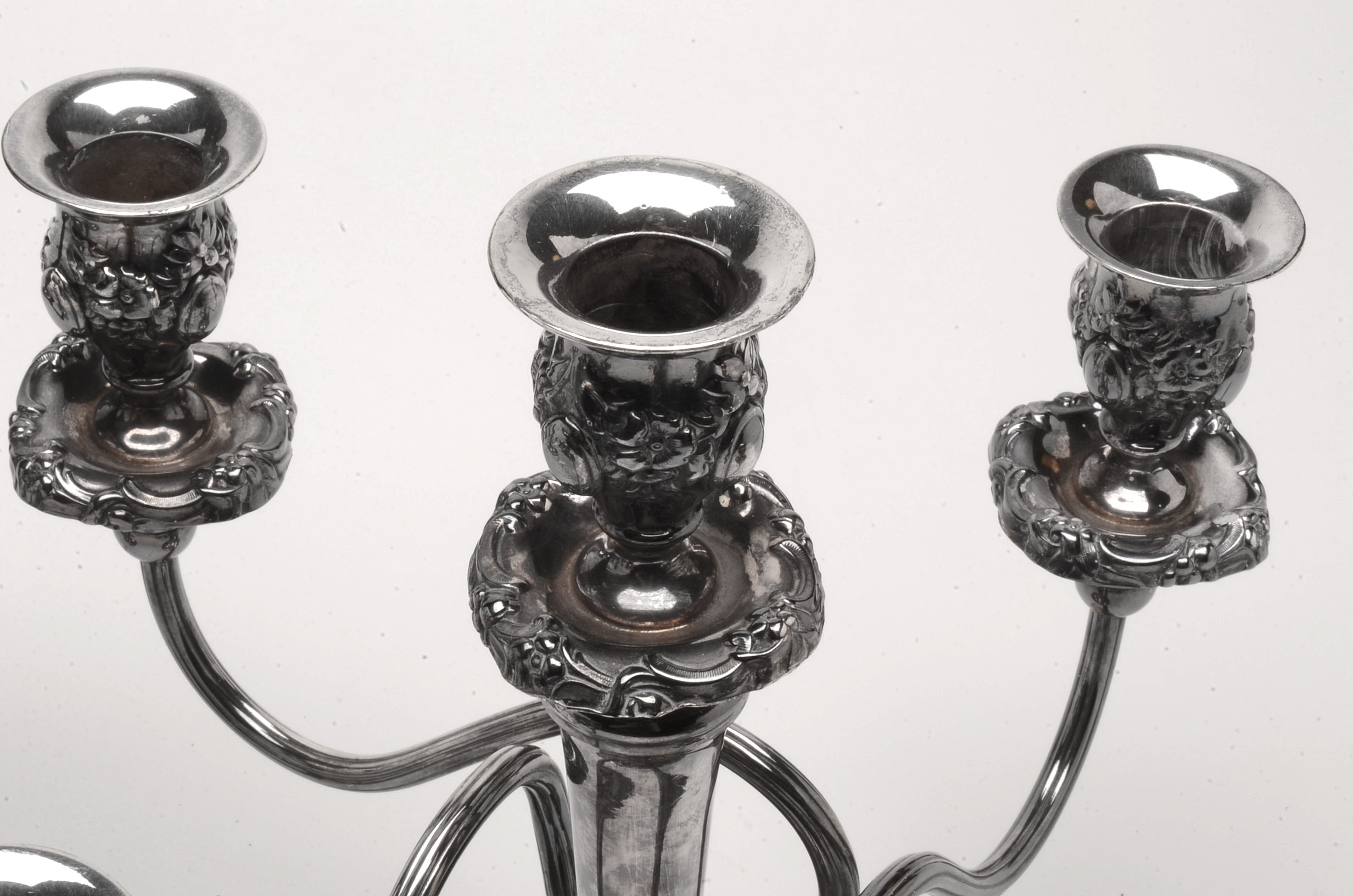 Ornate Silver Plate Candelabra