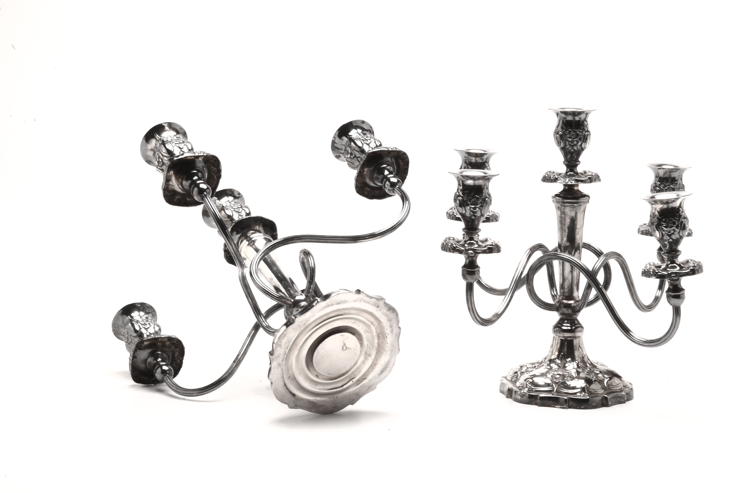 Ornate Silver Plate Candelabra