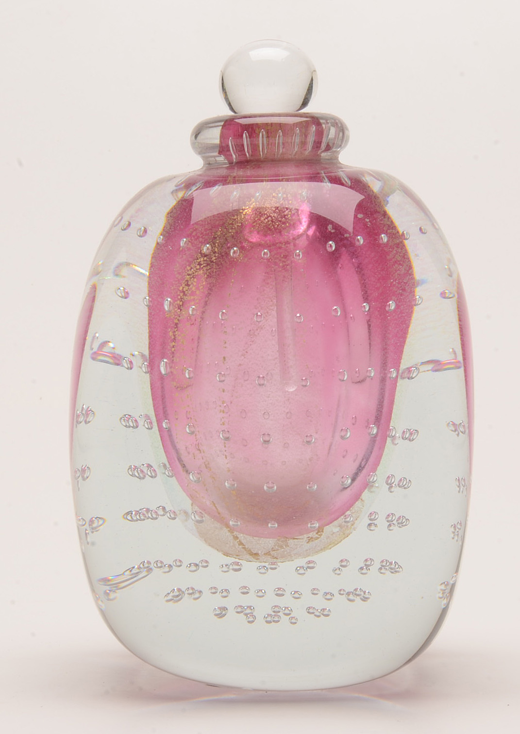 Large Signed Eickholt Pink Perfume Bottle