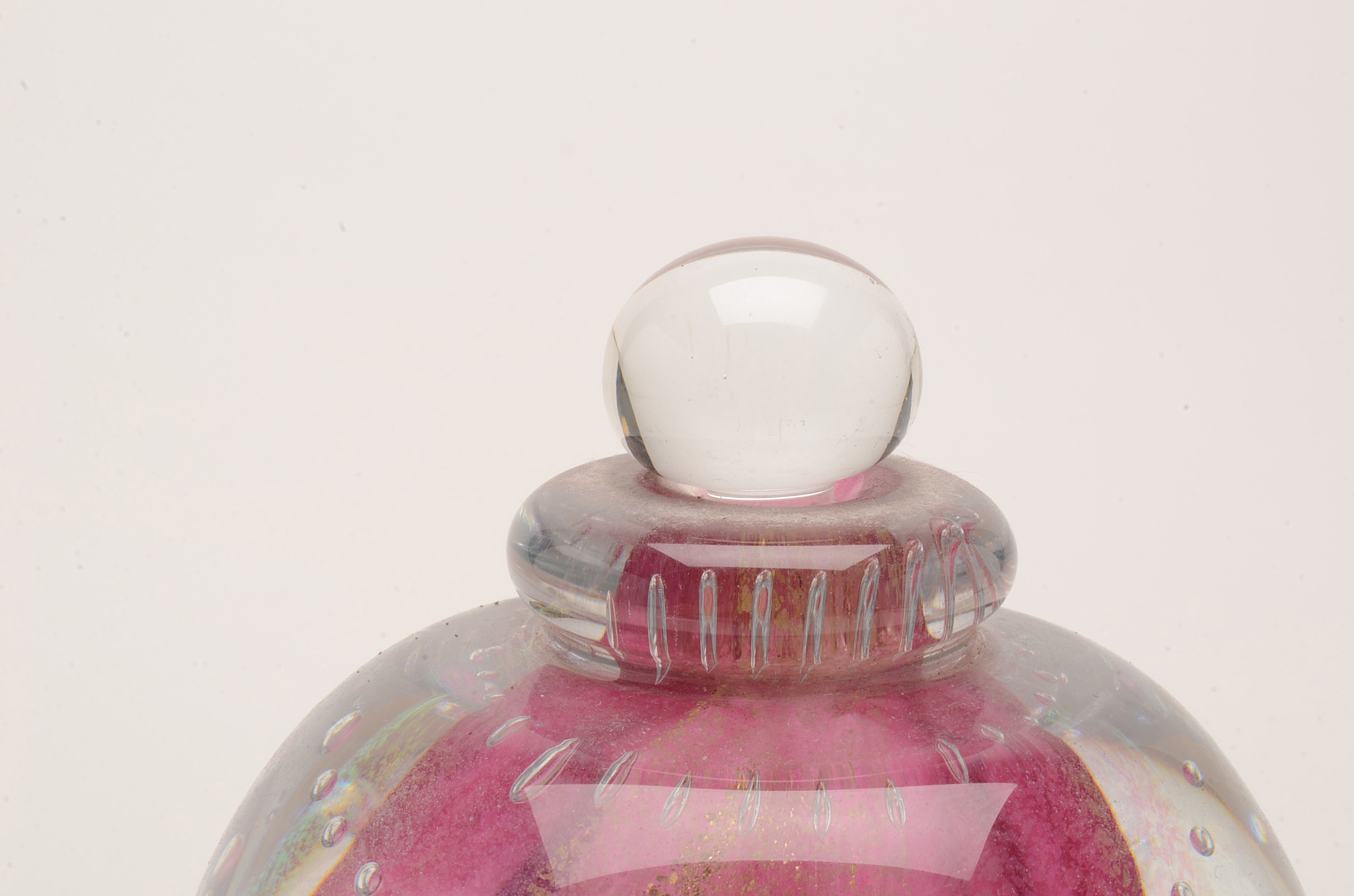 Large Signed Eickholt Pink Perfume Bottle
