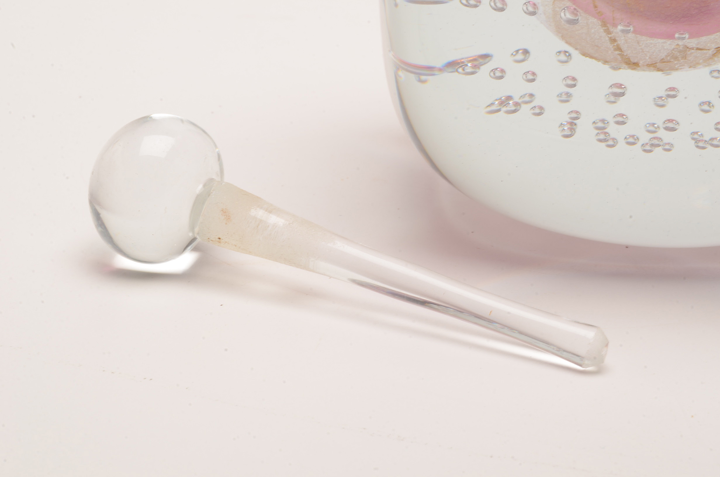 Large Signed Eickholt Pink Perfume Bottle