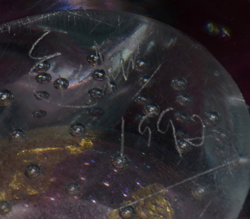 Large Signed Eickholt Pink Perfume Bottle